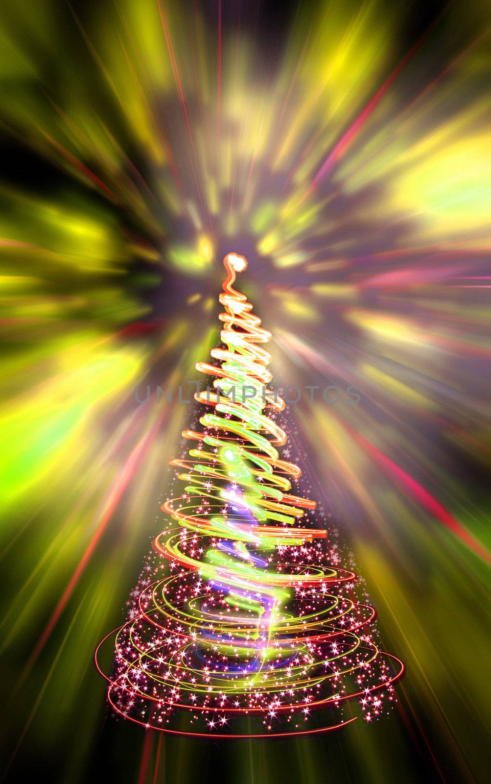 xmas tree (lights) on the color background