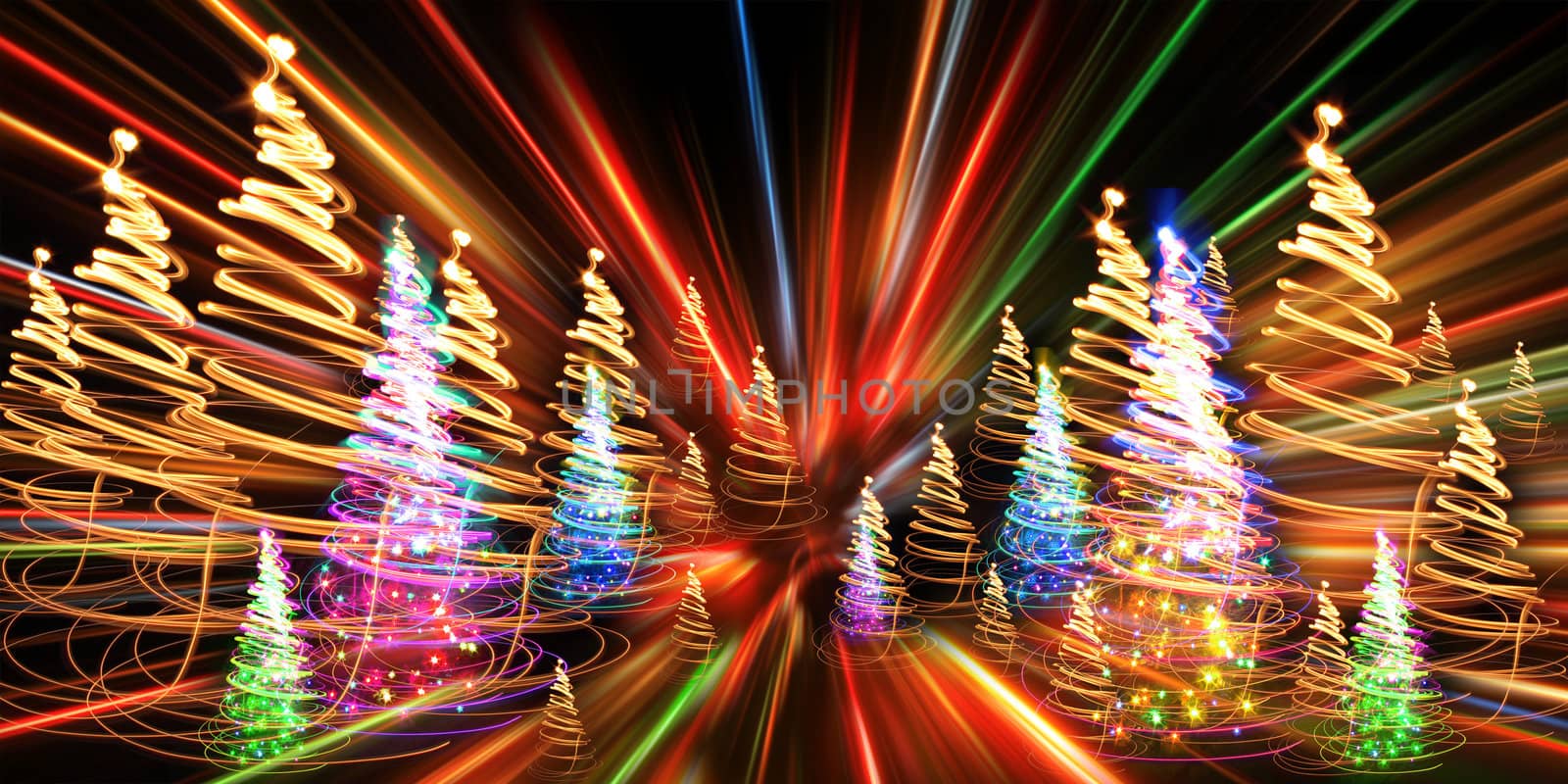 christmas forest from the color lights by jonnysek