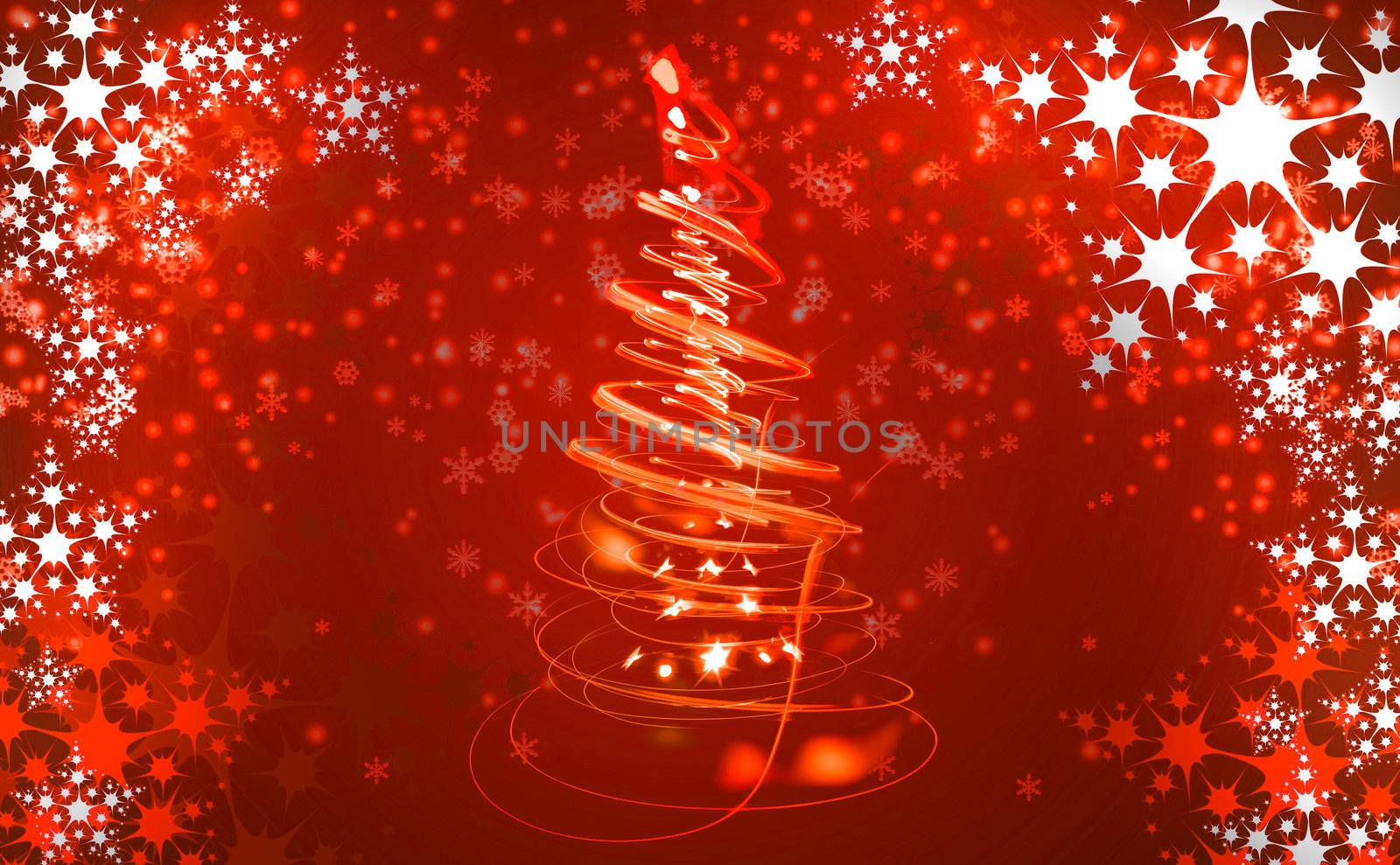christmas tree in the red color as nice xmas background