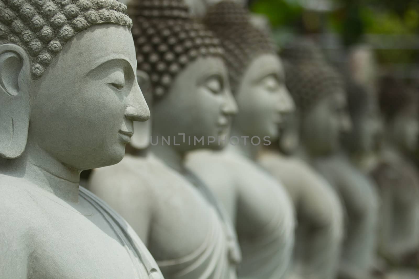 Buddha statues at a temple in Thailand