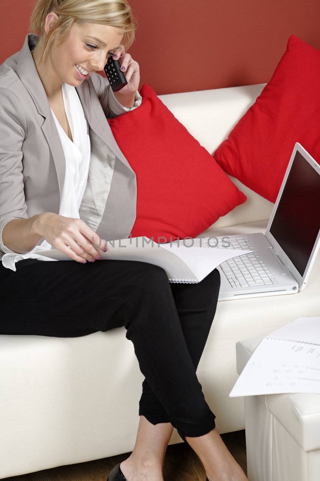 Proffesional young woman working from home