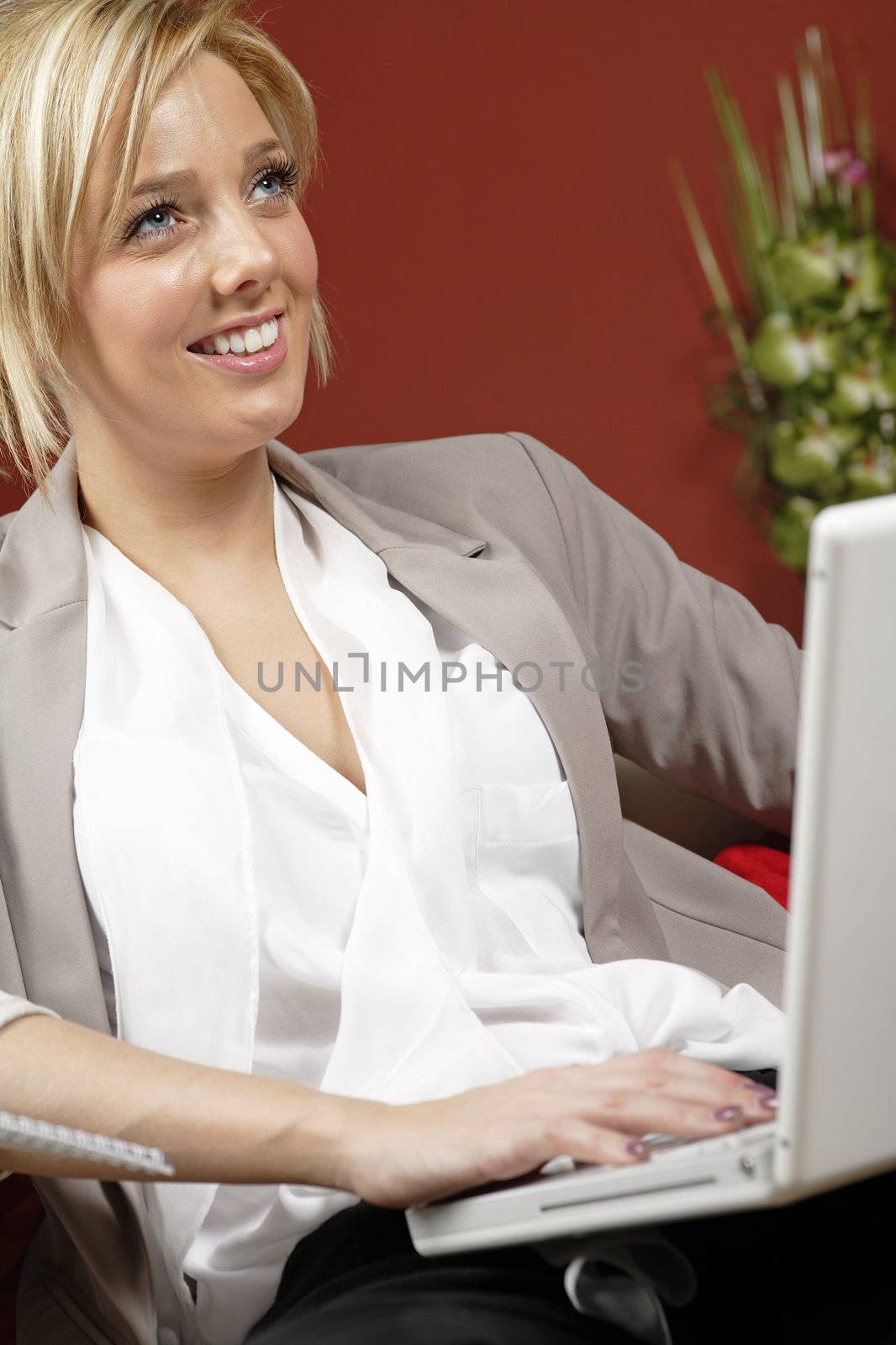 Proffesional young woman working from home