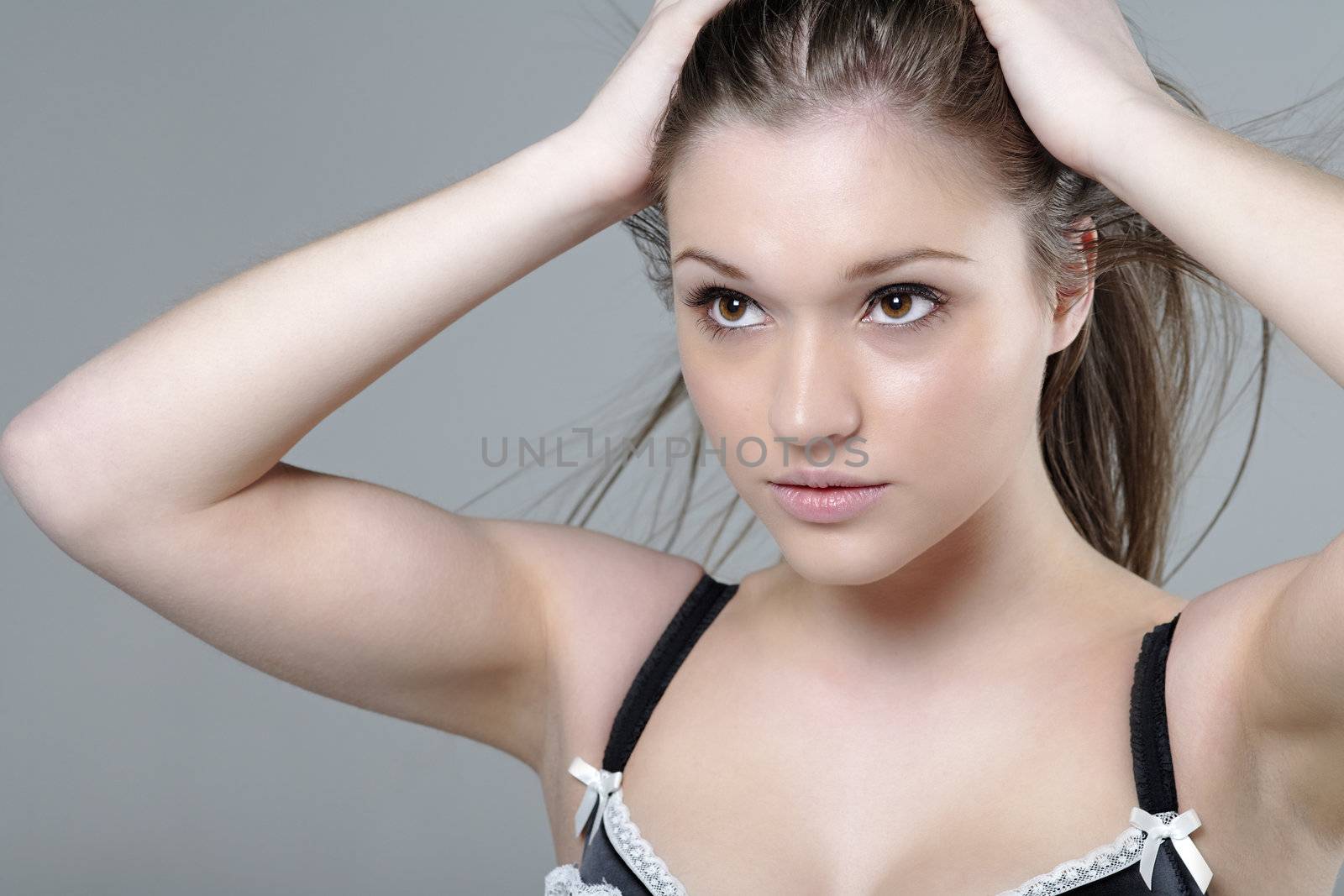 Young woman in a beauty style pose