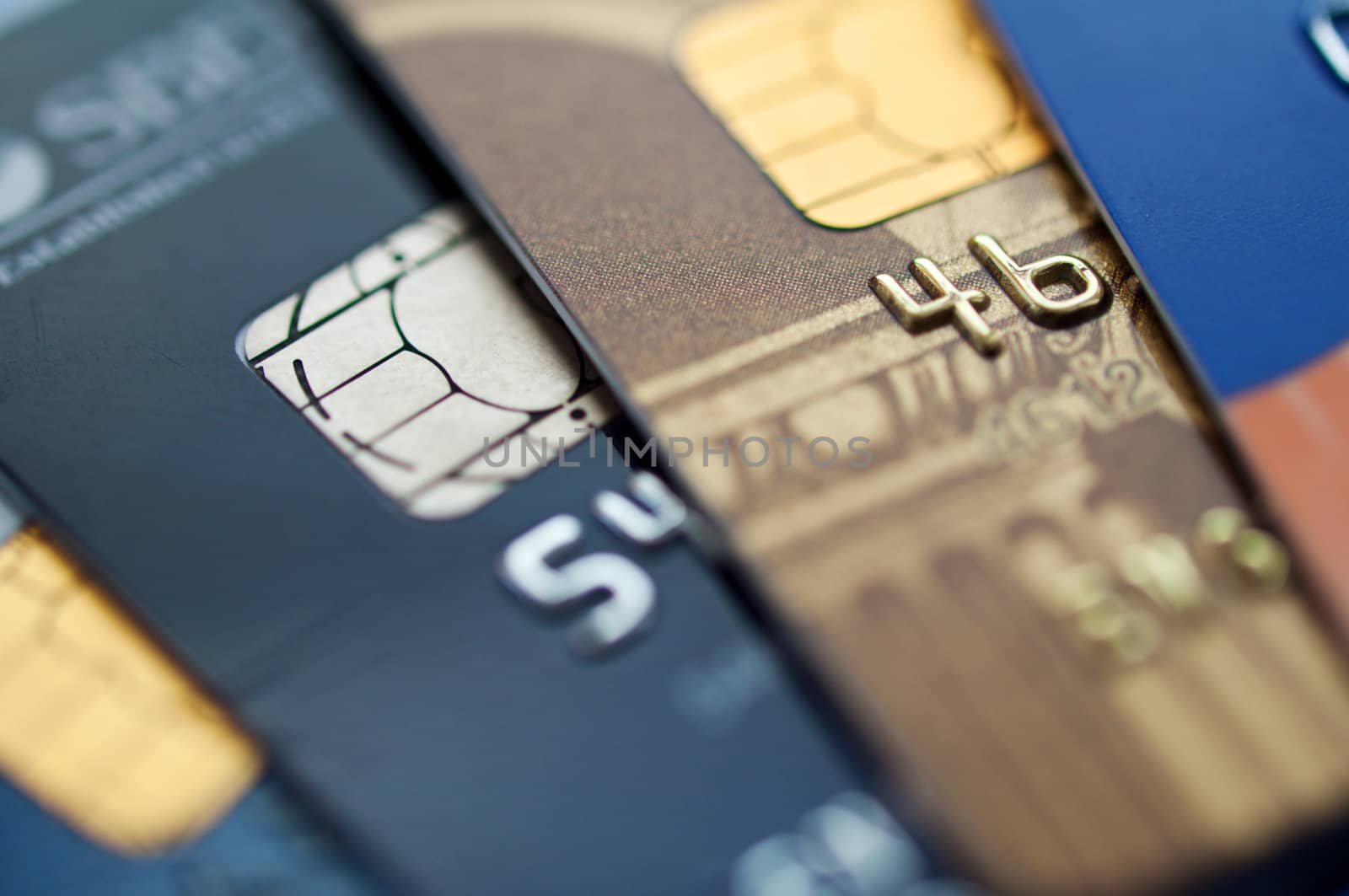  credit cards, selective focus. closeup.