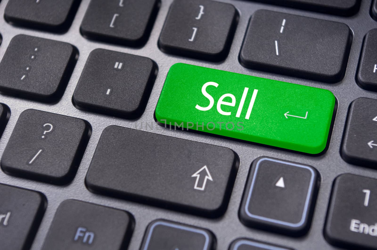 sell message on keyboard, to sell something or sell concept for stock market.
