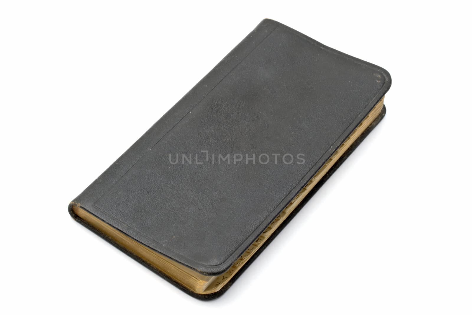 Black notebook isolated on white background
