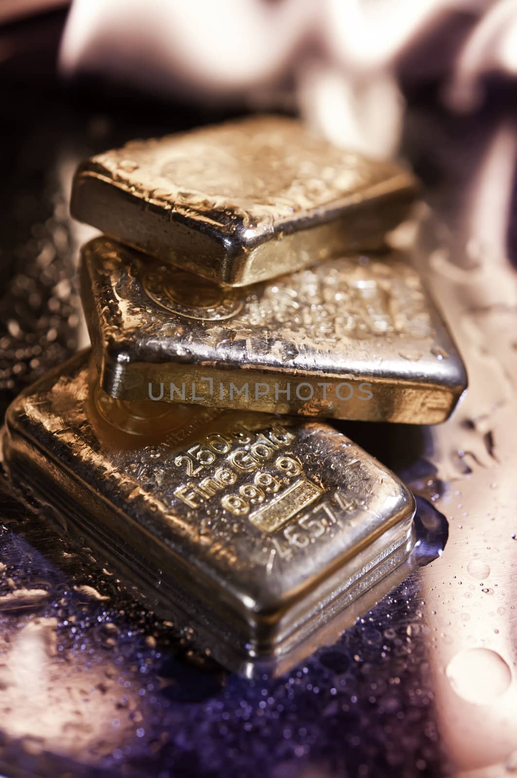 gold bullion and  flame. concept. safe investments.