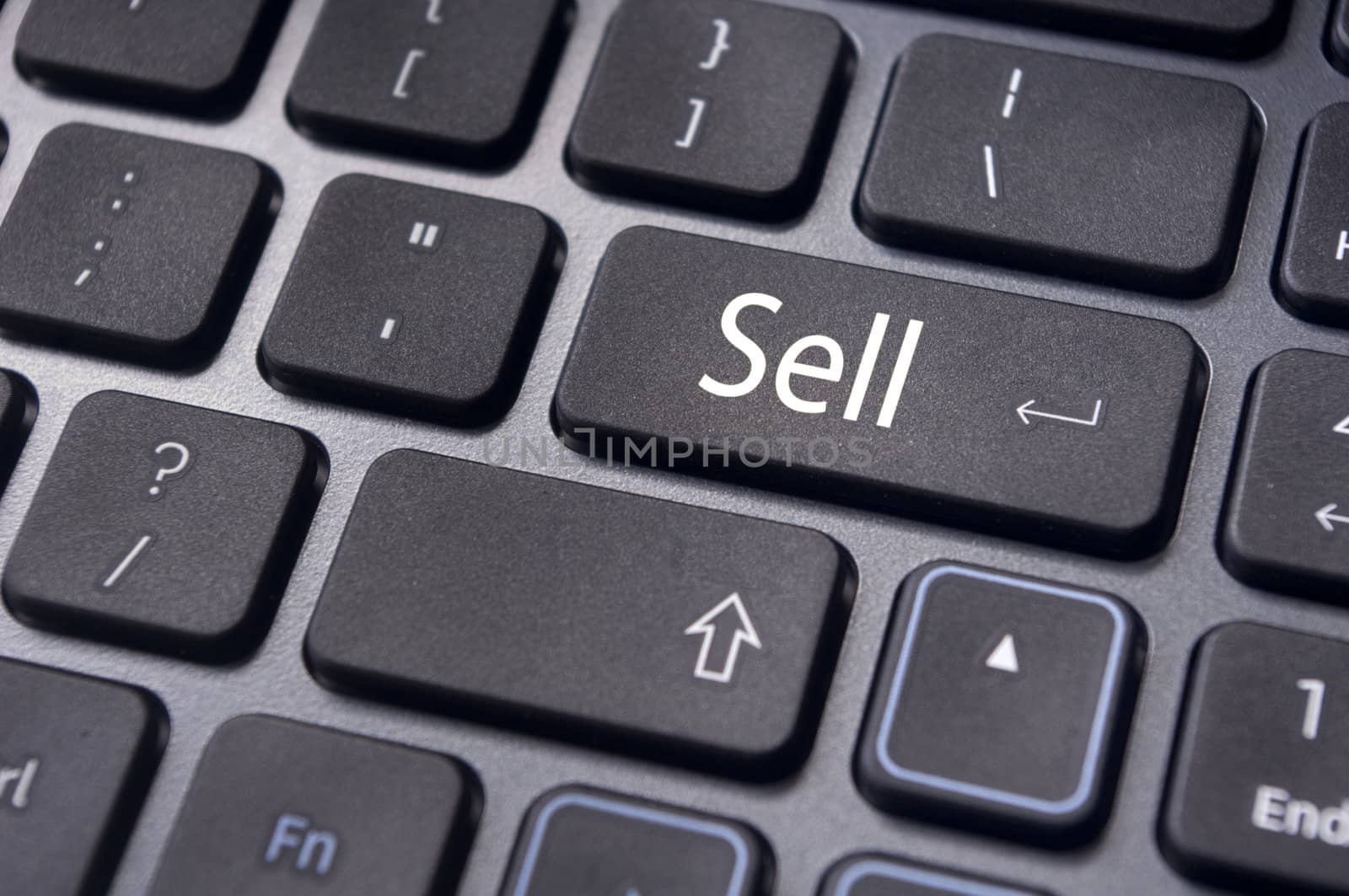 sell message on keyboard, to sell something or sell concept for stock market.