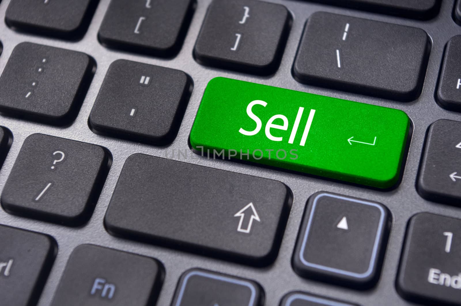 sell message on keyboard, to sell something or sell concept for stock market.