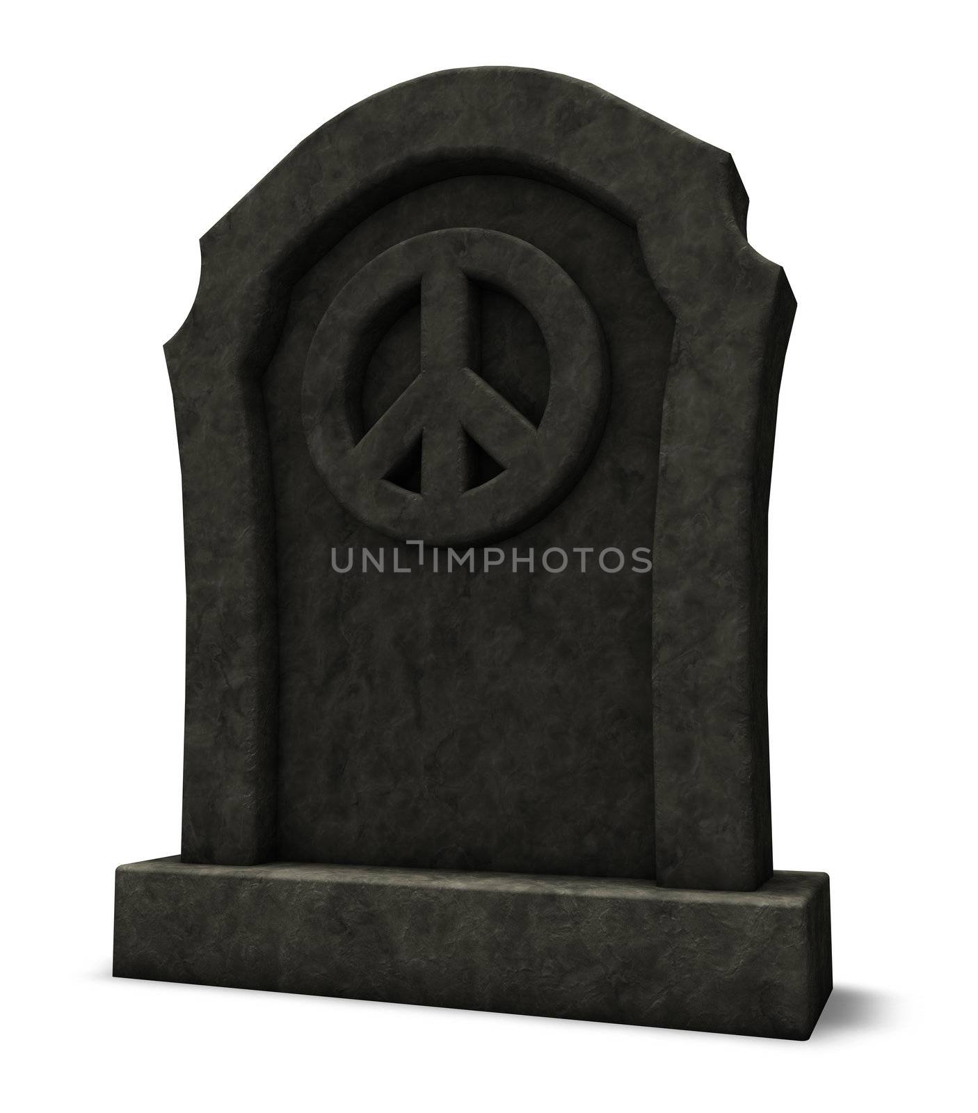 pacific symbol on a gravestone - 3d illustration