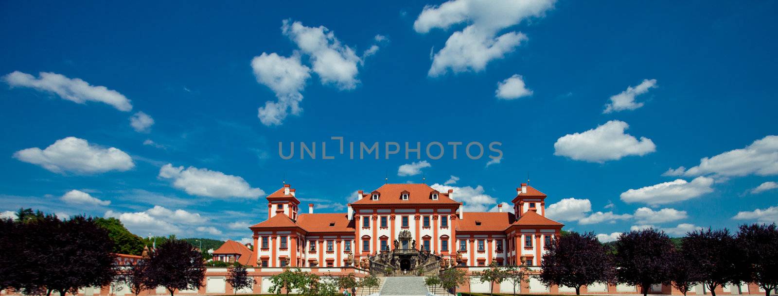 Troja castle in Prague against the blue sky