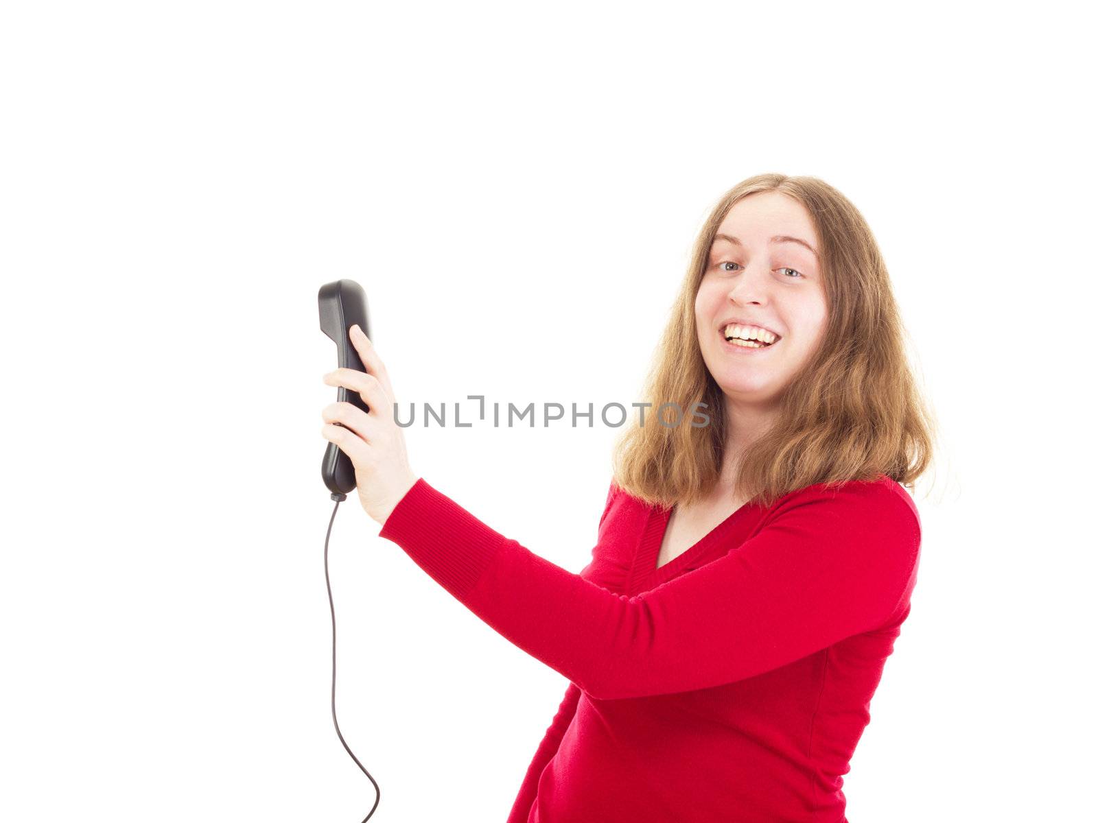 Young woman calling somebody