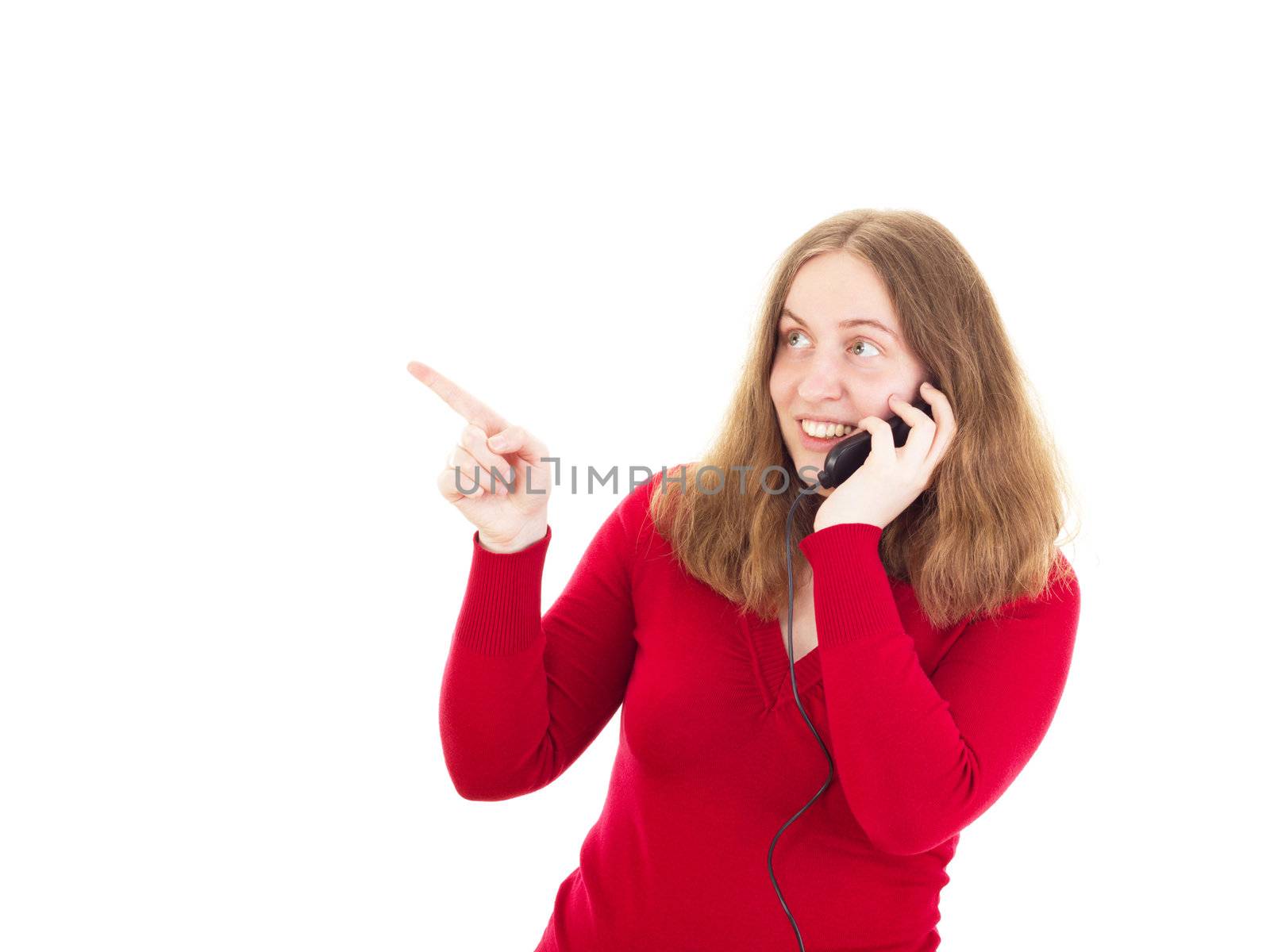 Young woman calling somebody