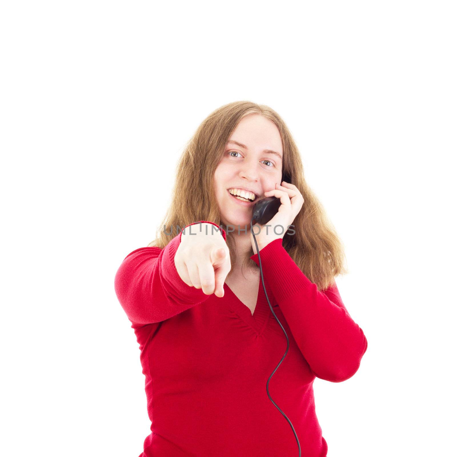 Young woman calling somebody