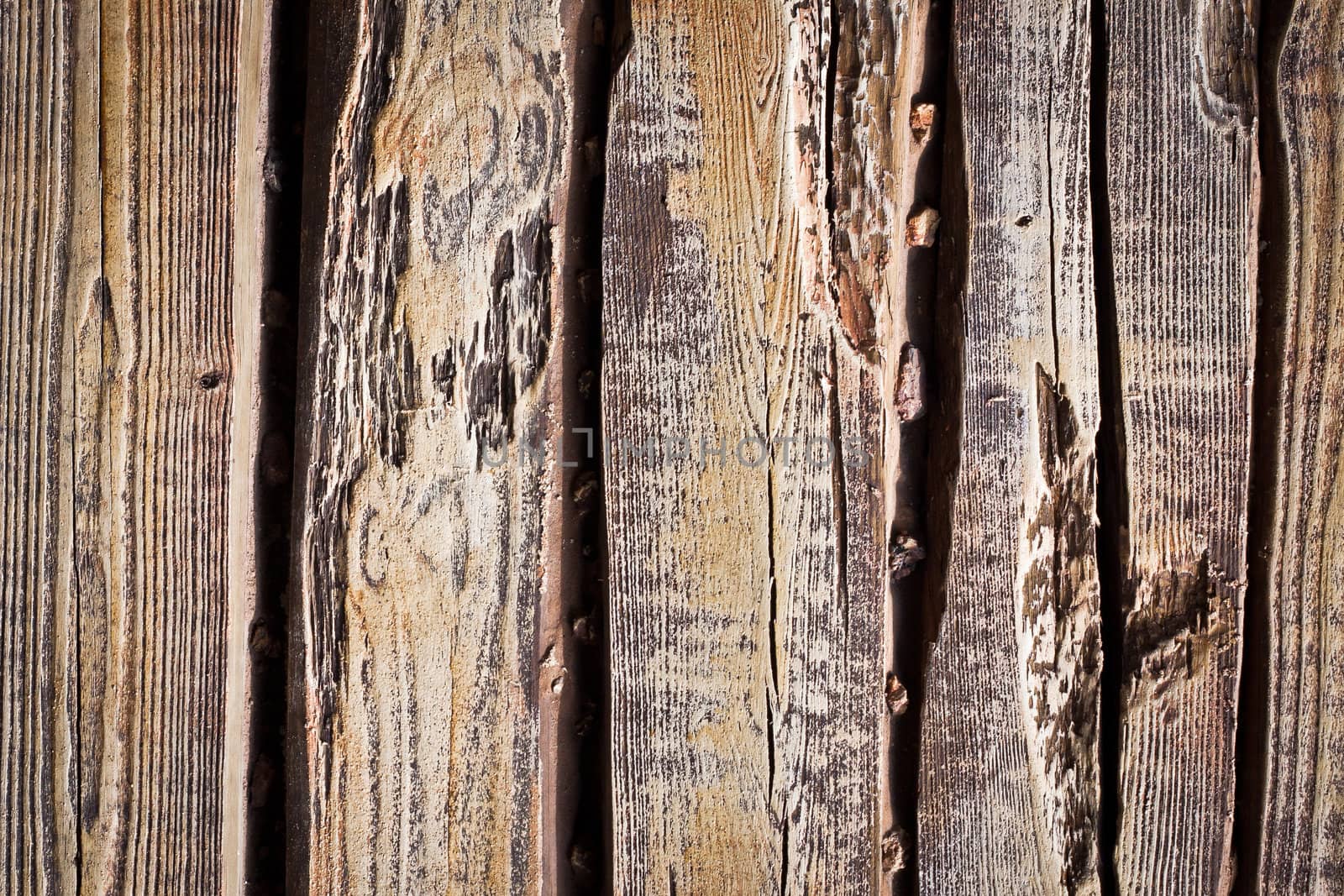 An interesting textured decayed wooden  background image