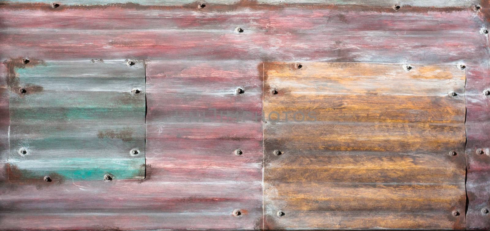 Colorful corrugated metal surface as a background image