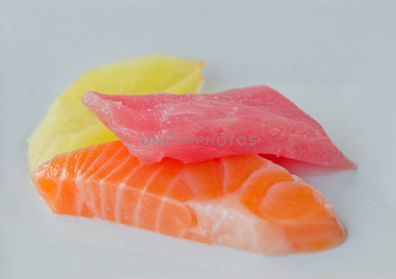 Sashimi and pickled vegetable . japanese cuisine