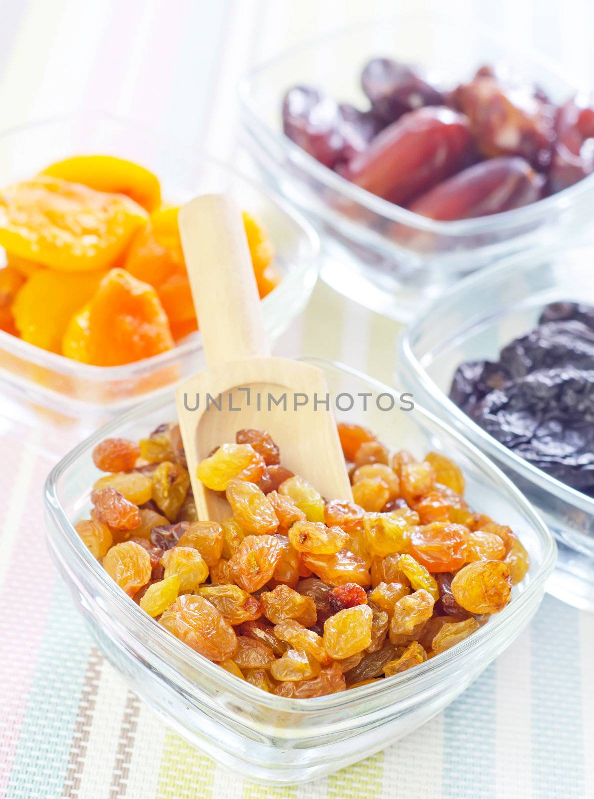 dried apricots, raisins and dates