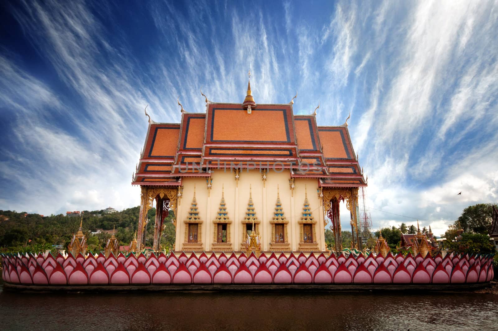 Buddhist temple at Ko Samui island, Thailand by johnnychaos
