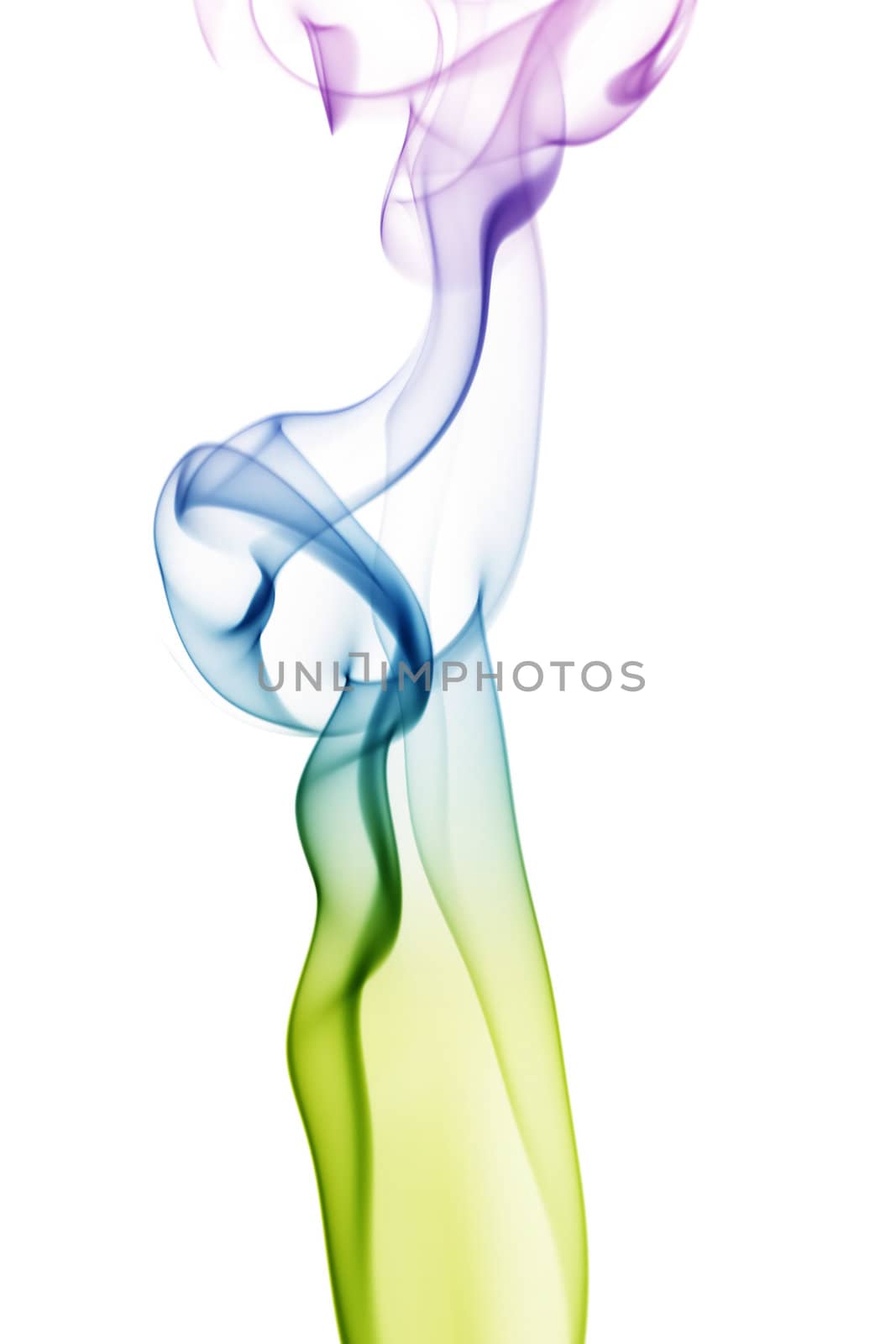 wave and smoke of different colors isolated on white by jannyjus