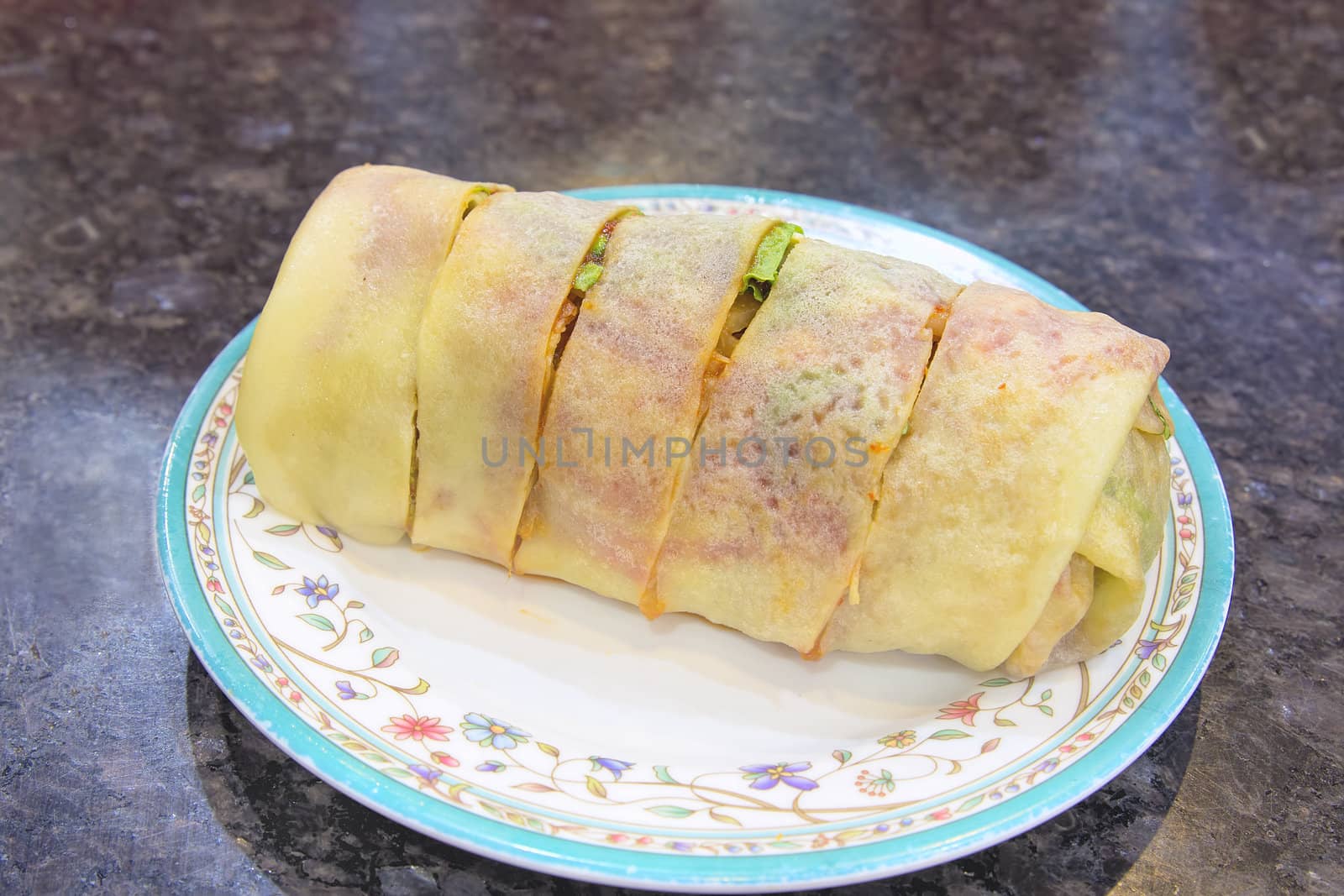 Nyonya Peranakan Popiah on a Plate Macro II