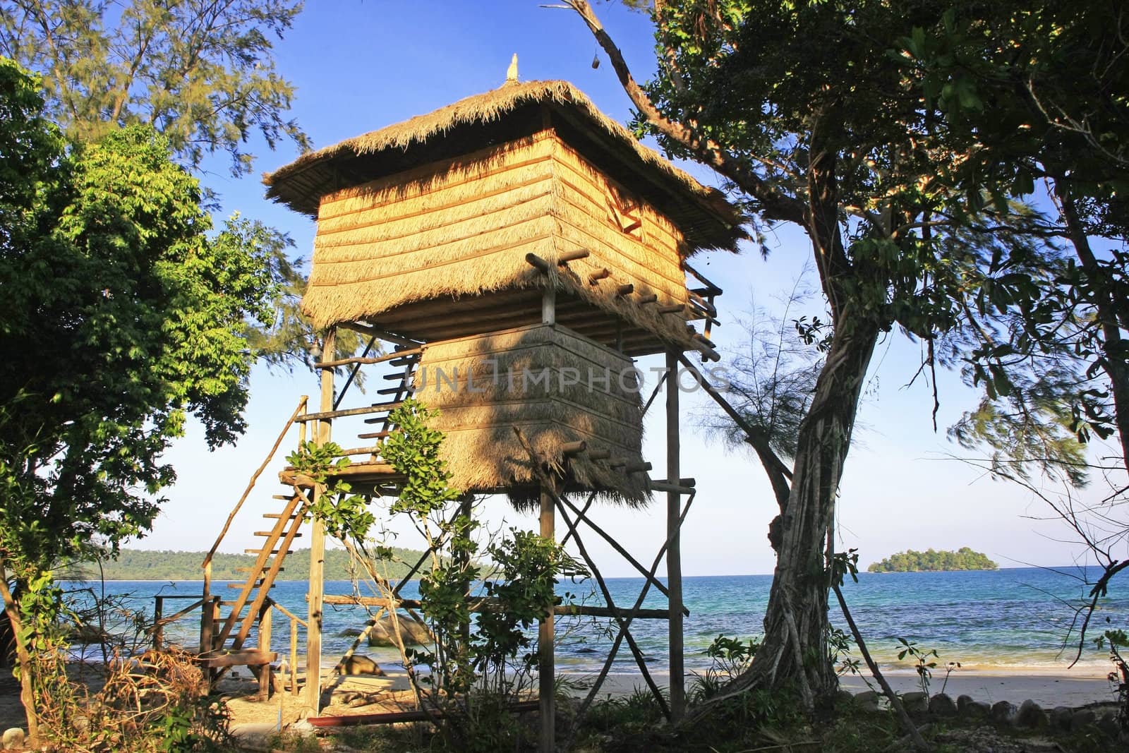 Tree house bungalow, Koh Rong island, Cambodia, Southeast Asia