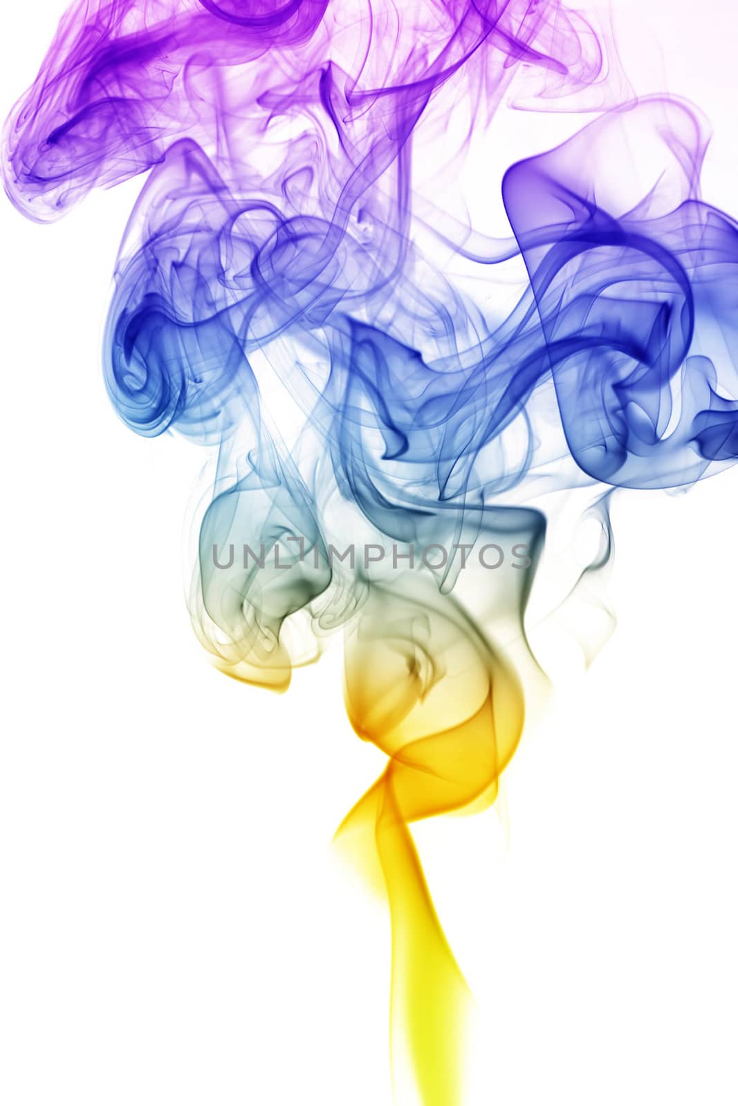 wave and smoke of different colors isolated on white by jannyjus