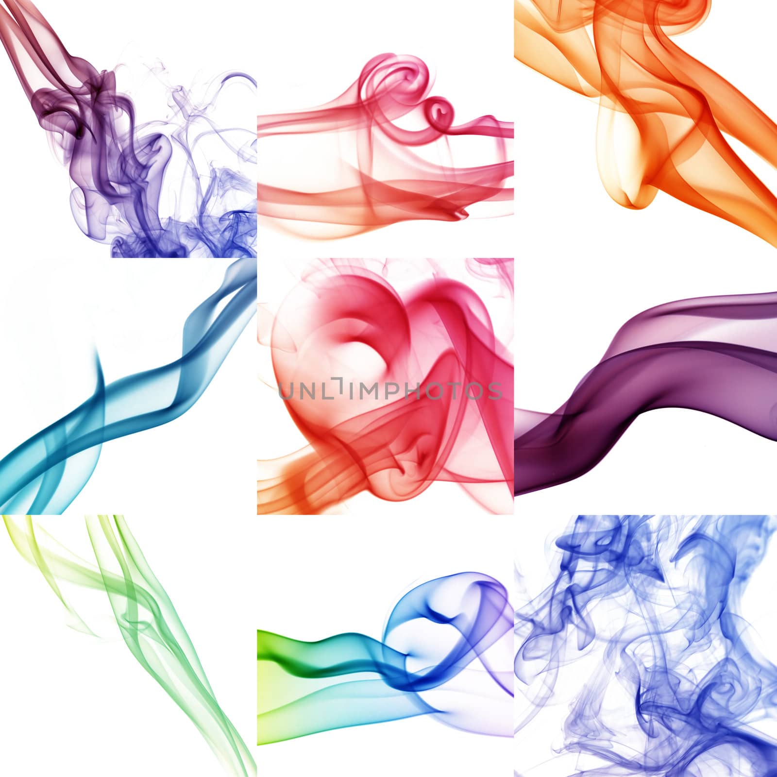 collage of wave and smoke of different colors by jannyjus
