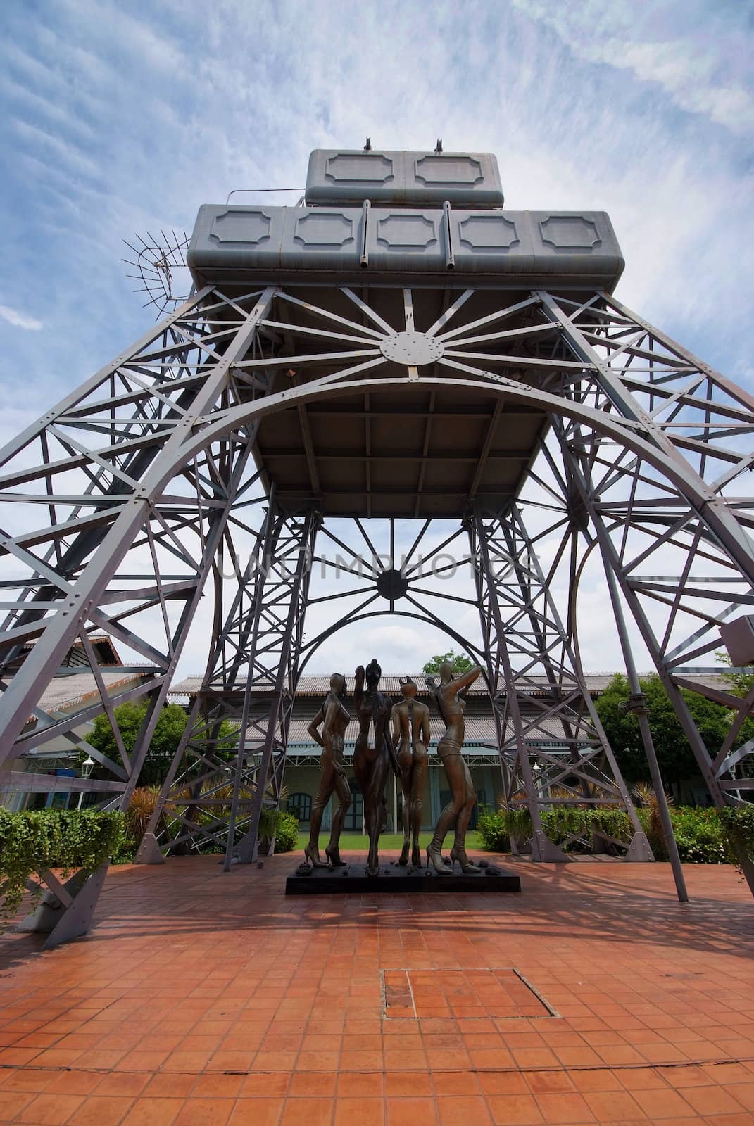 Eiffel water tower at The National Gallery in Bangkok, Thailand