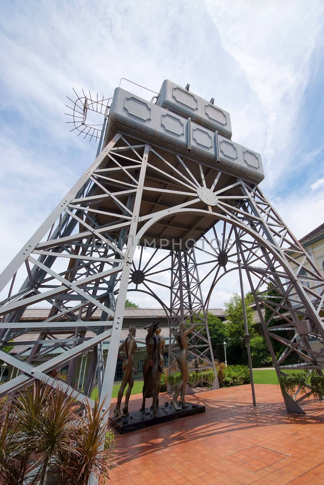 Eiffel water tower at The National Gallery in Bangkok, Thailand