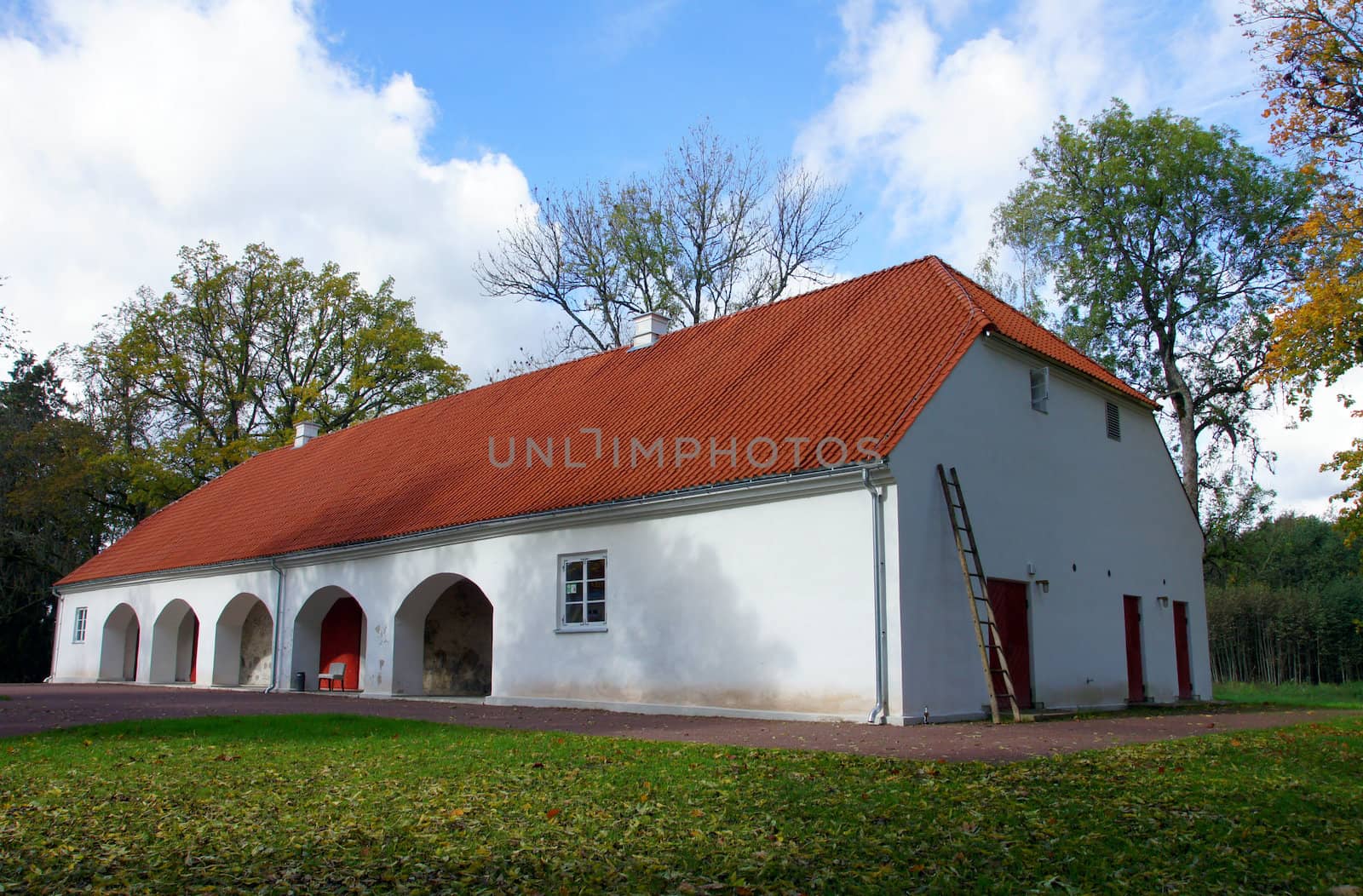 The house of manor on a background of the sky