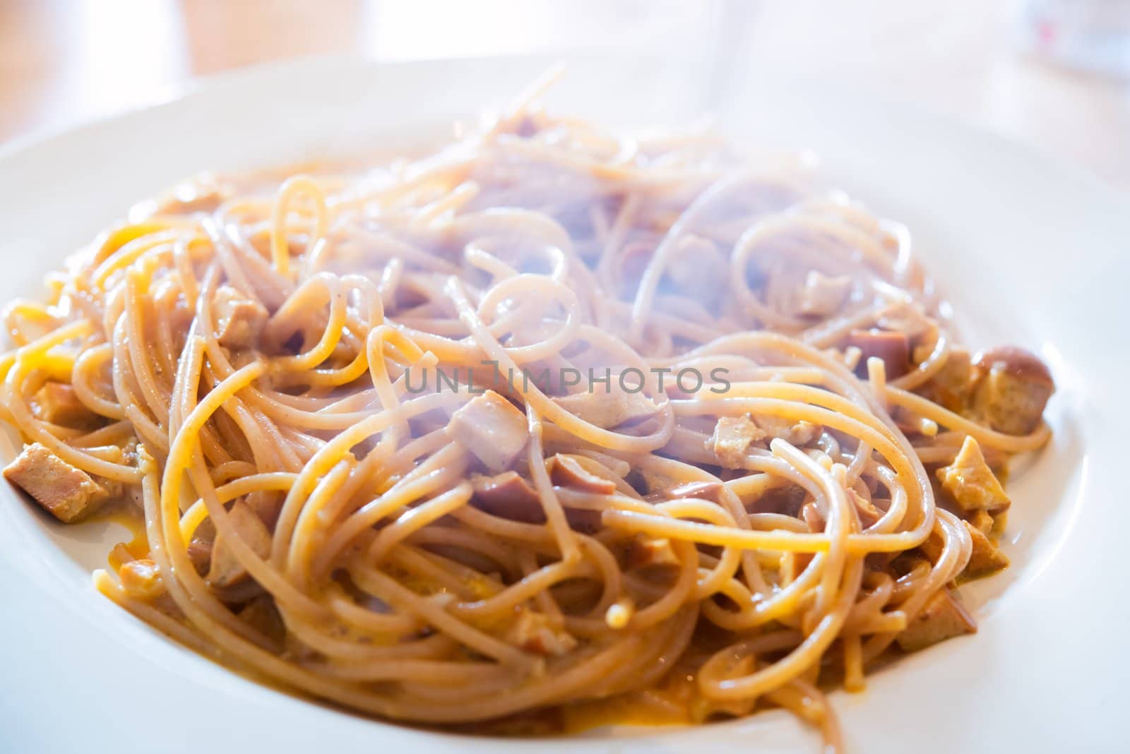 Spaghetti alla carbonara, a classical of the italian cusine