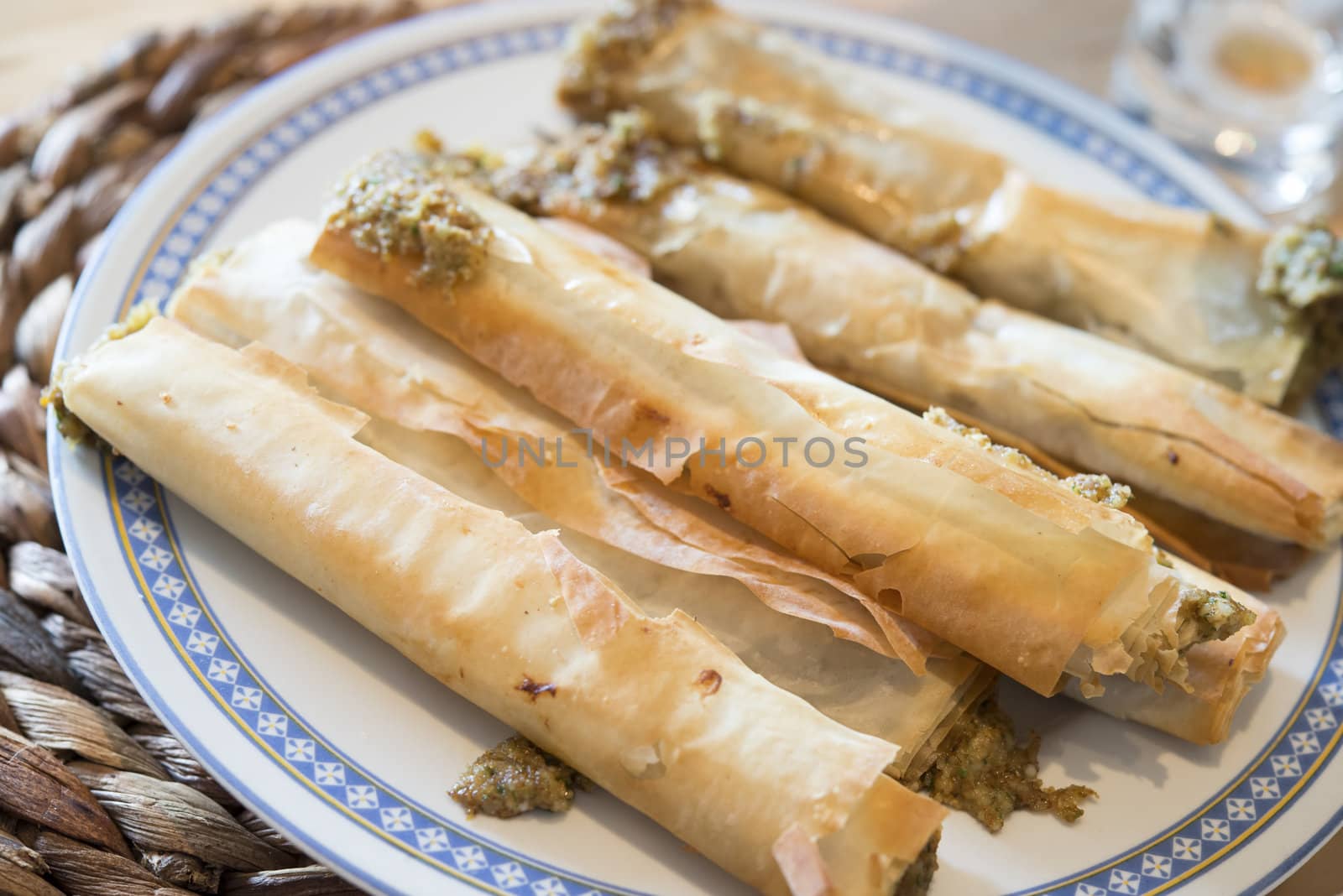 Some Fried Chinese Traditional Spring rolls food