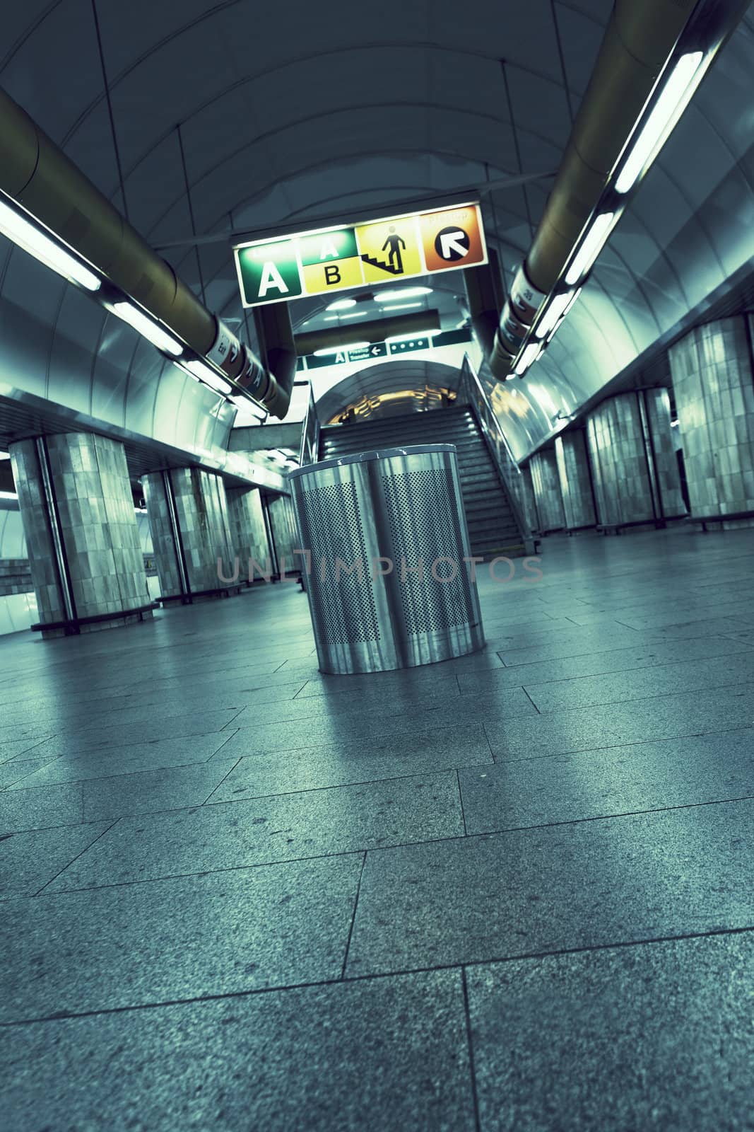 subway station in Prague with special photographic processing