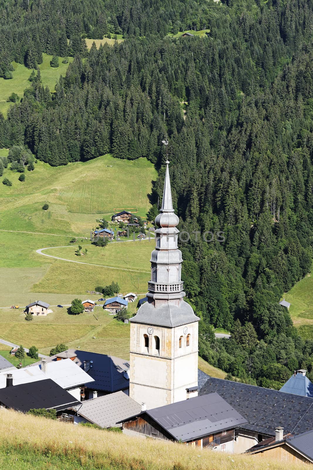 Hauteluce, village on alpine moutain in France