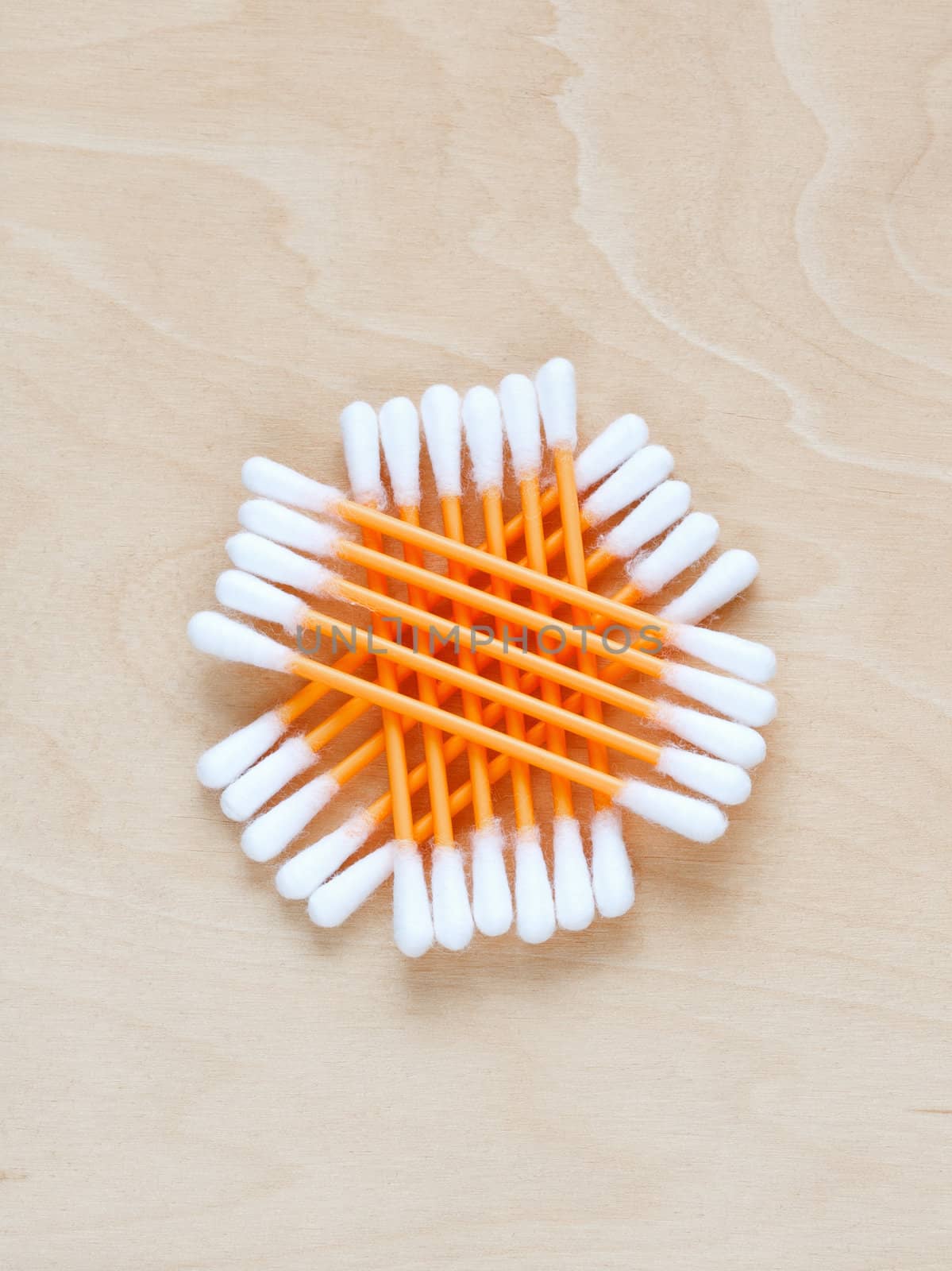 Ear sticks scattered on a table