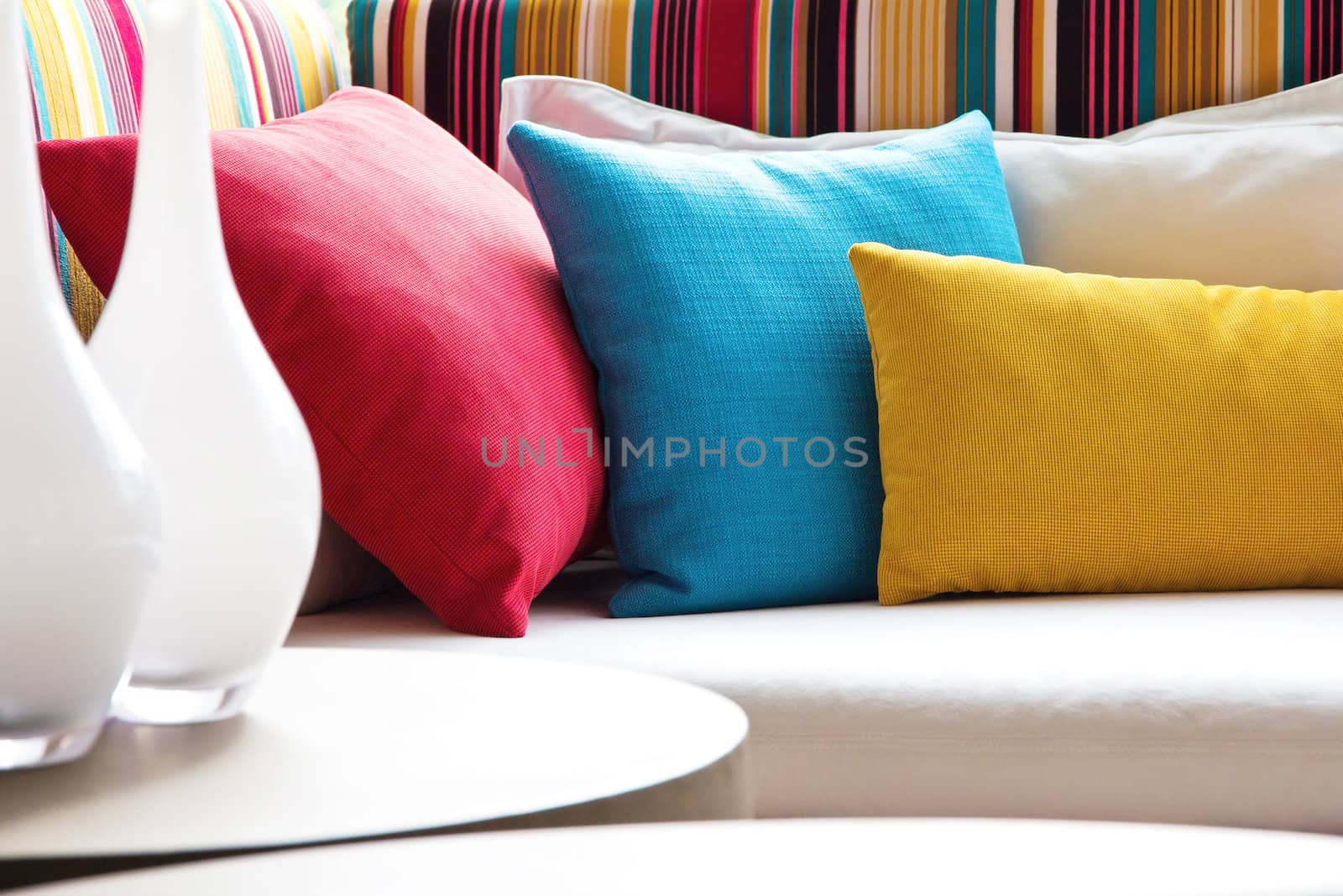 close up image of colorful pillow