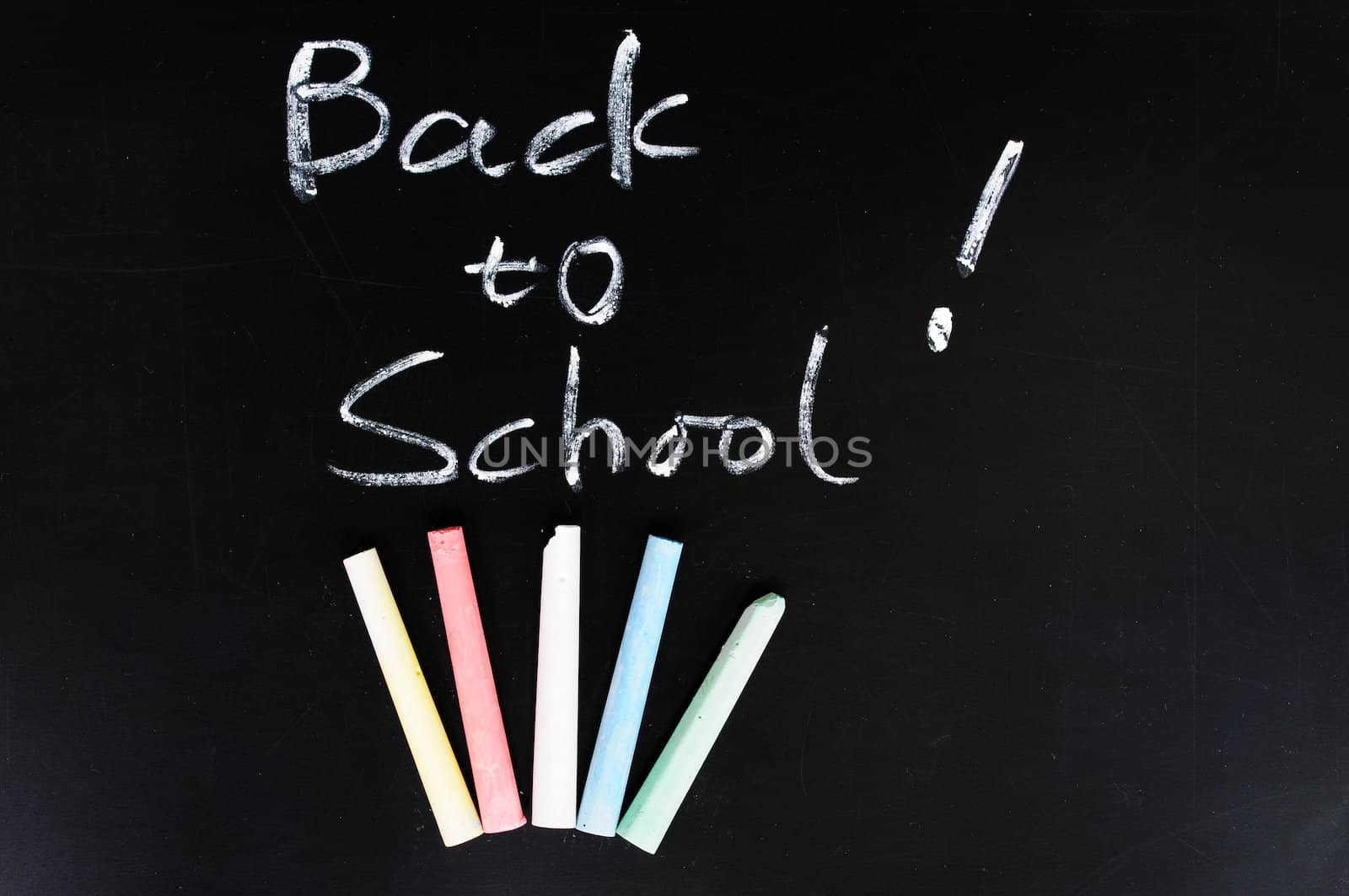Back to school - written with chalk on a blackboard