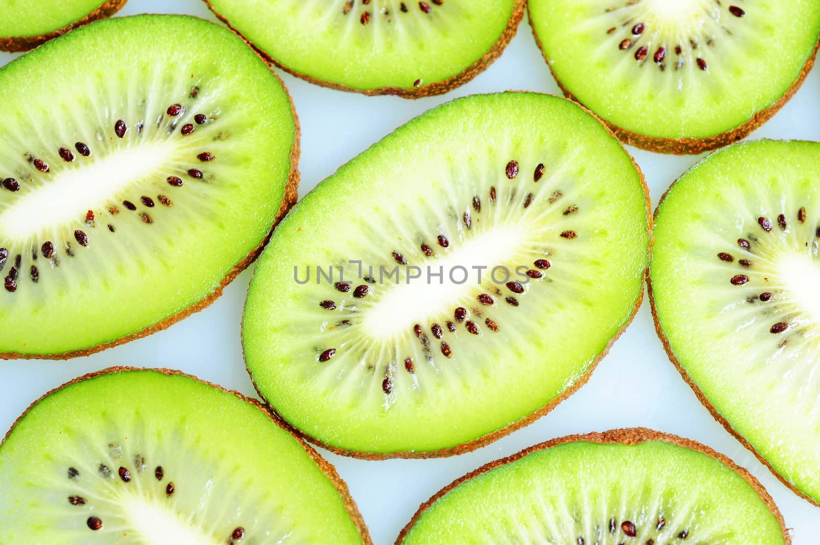 Closeup of kiwi fruit slices