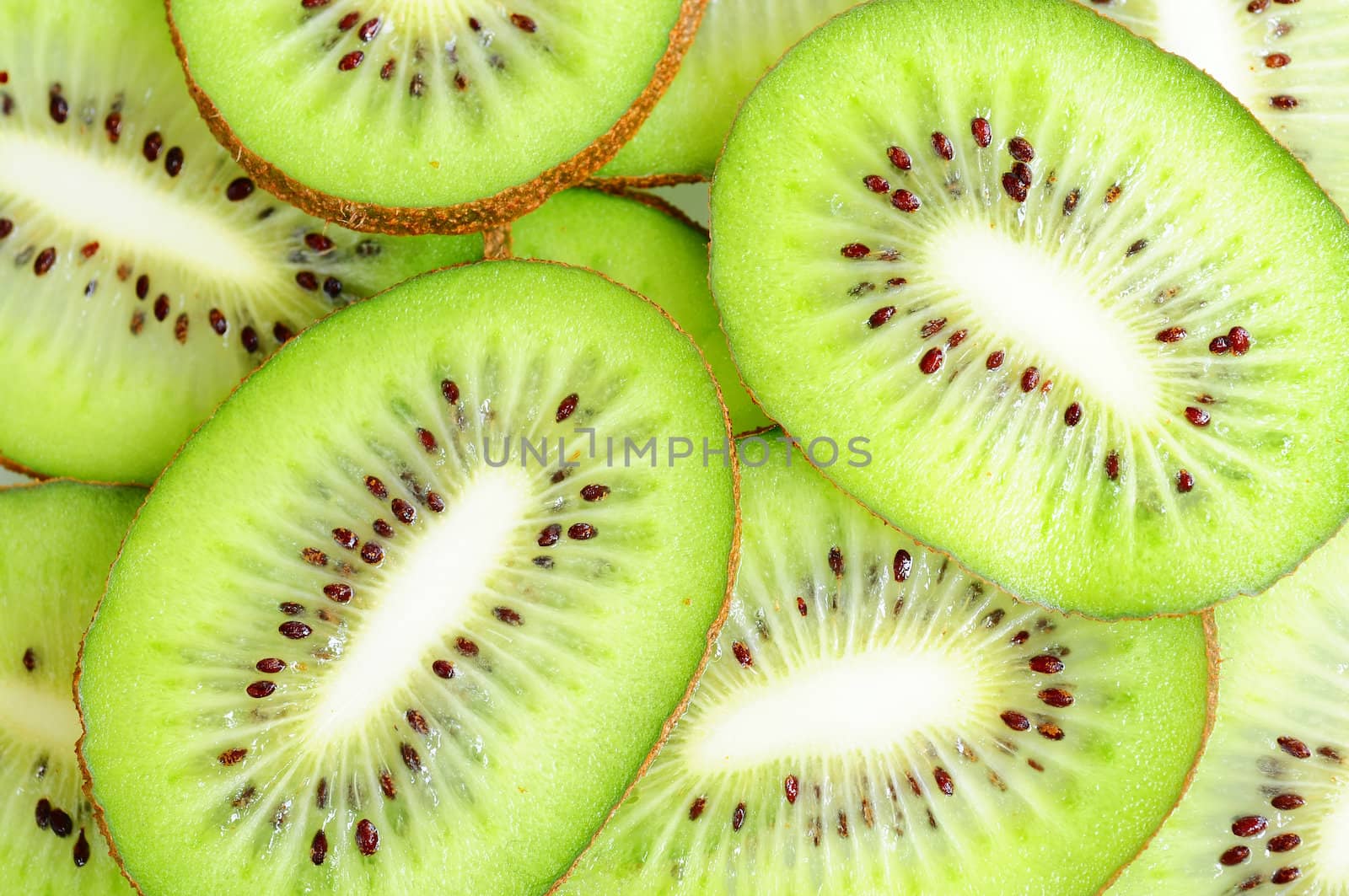 Closeup of kiwi fruit slices