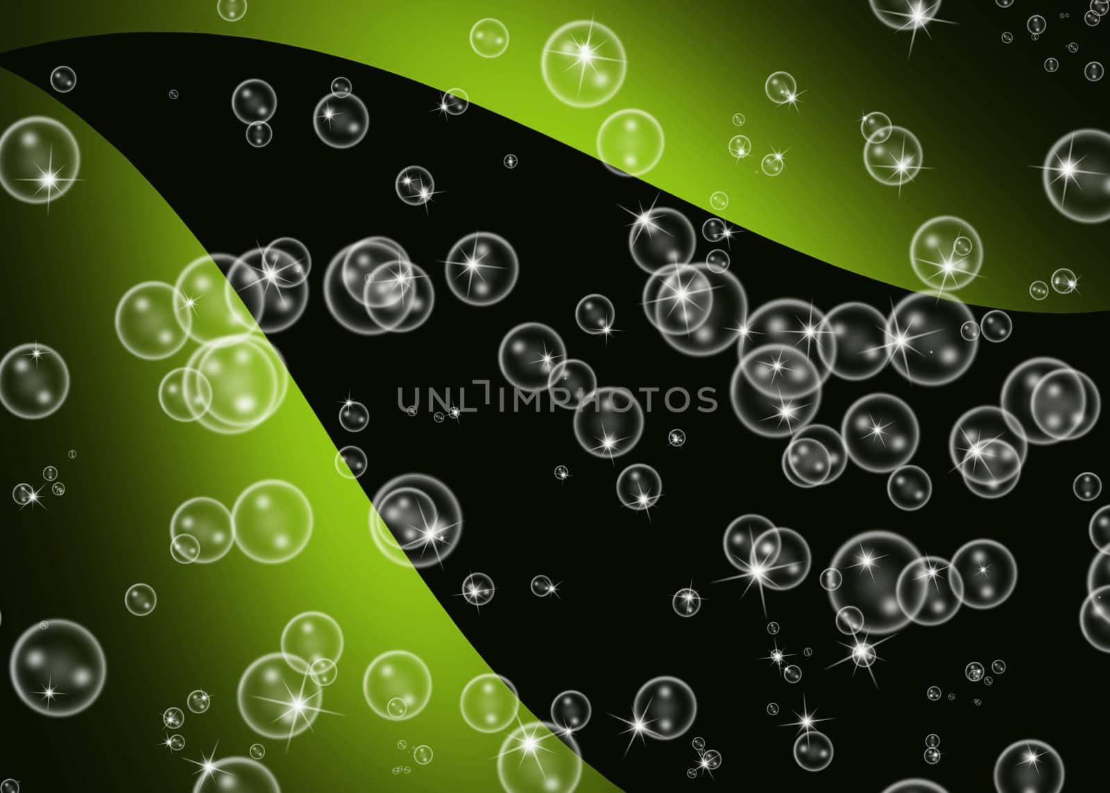 design bubbles texture with green and black background