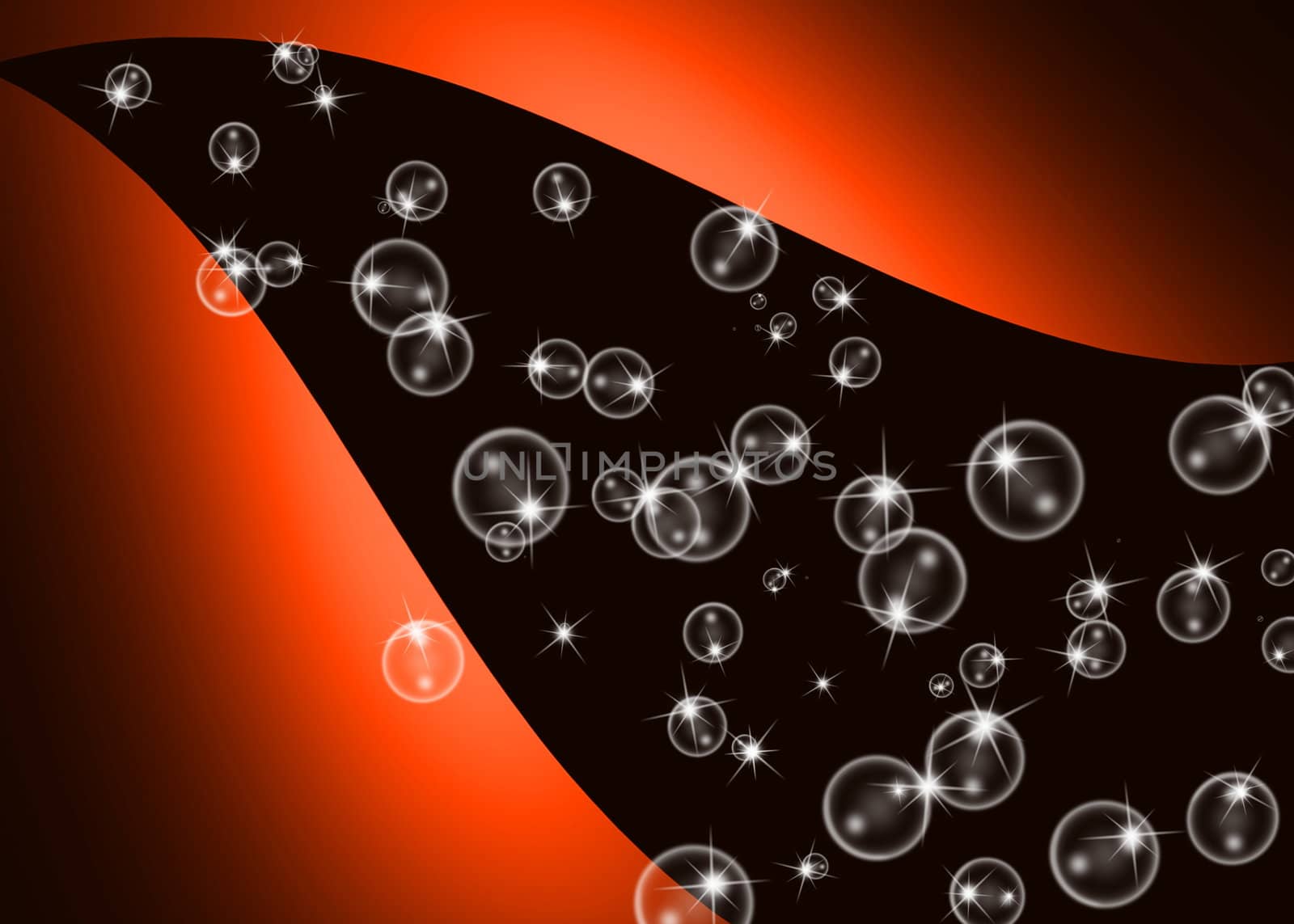 design bubbles abstract orange and black background