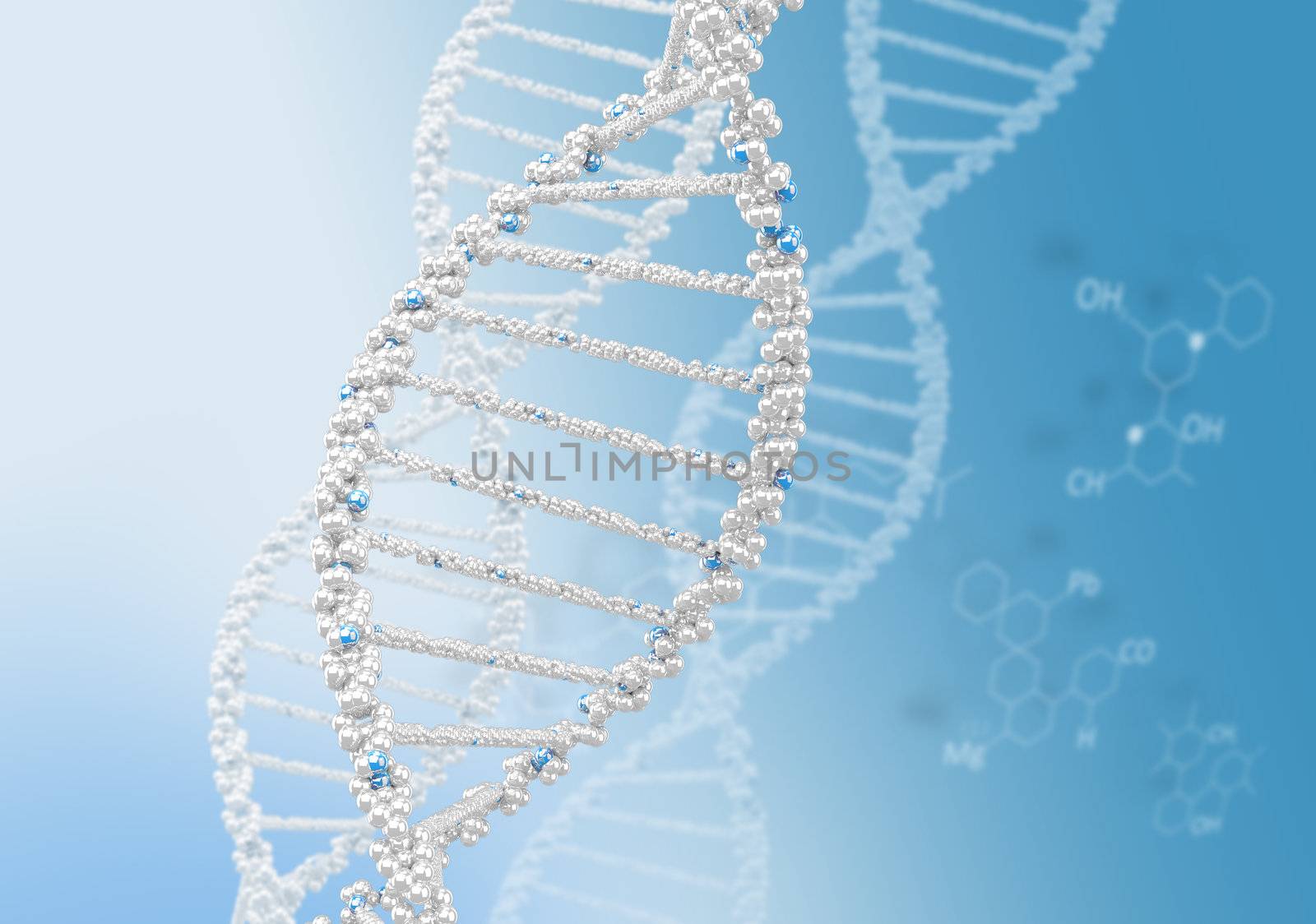 DNA helix against the colored background, scientific conceptual background