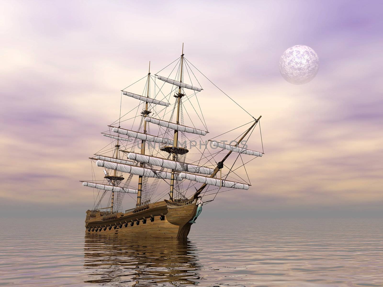 Old merchant ship - 3D render by Elenaphotos21