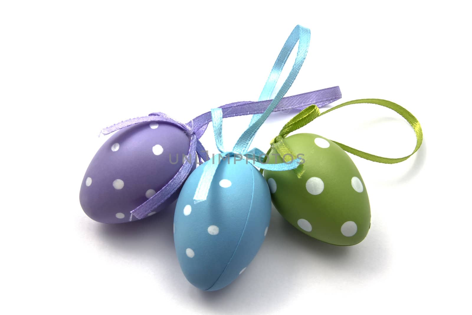 Colorful easter eggs isolated on white background