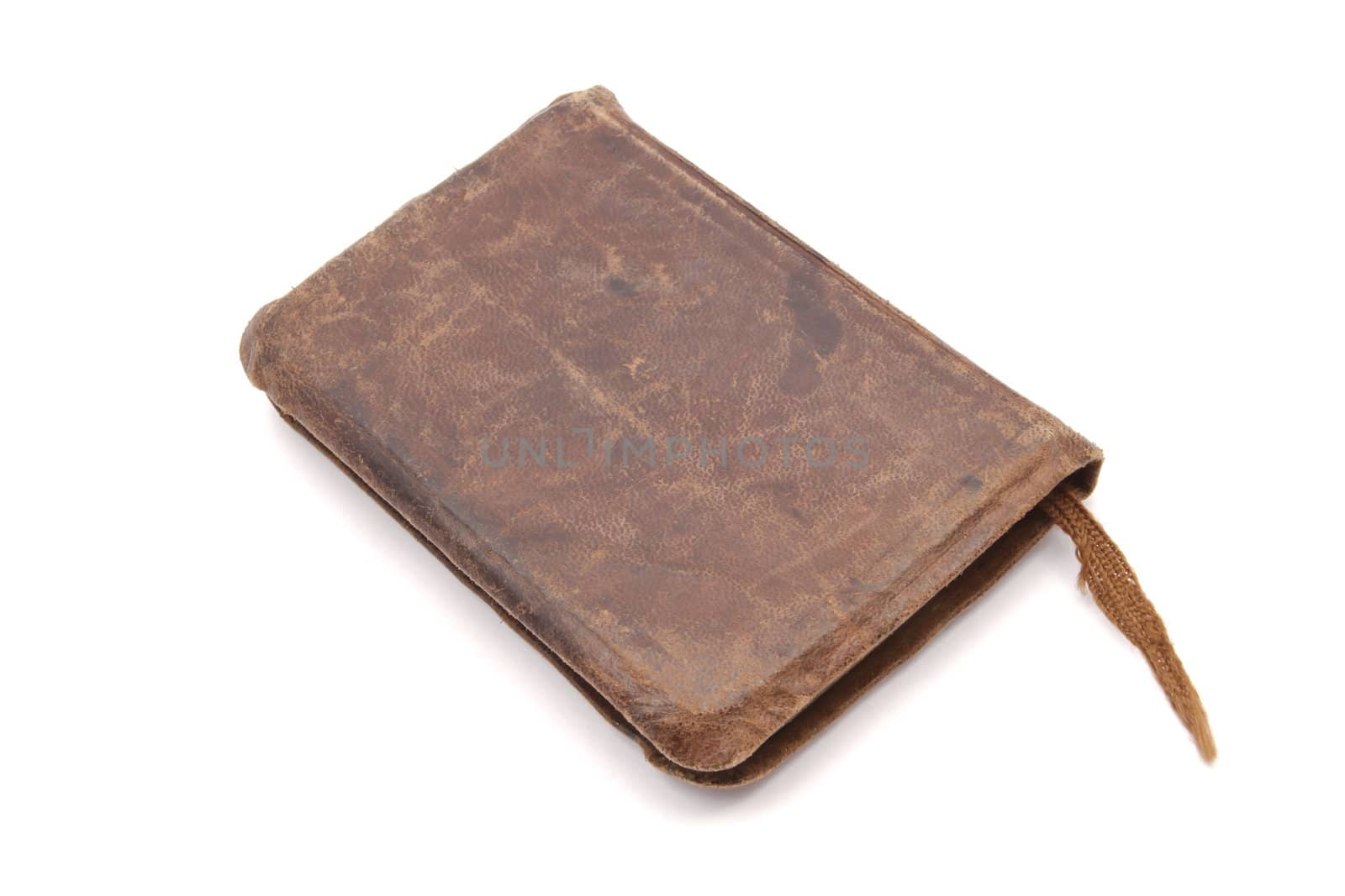 Old book closeup on white background
