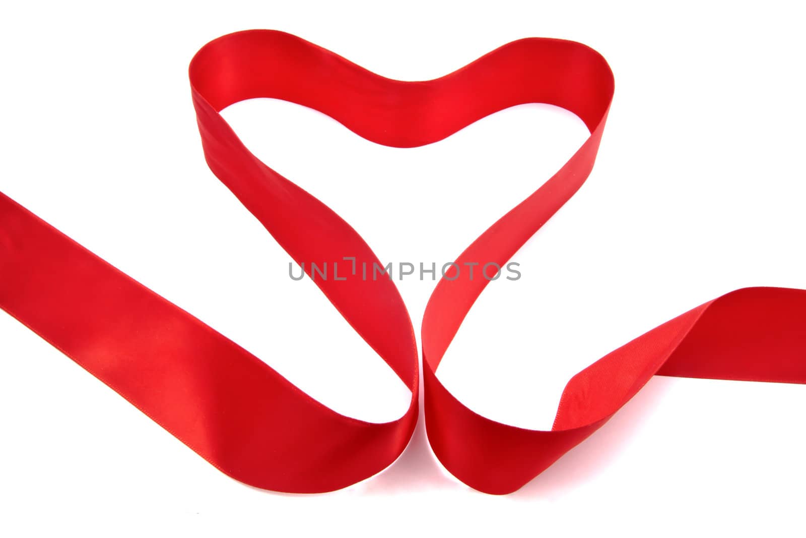 Red ribbon isolated on white background