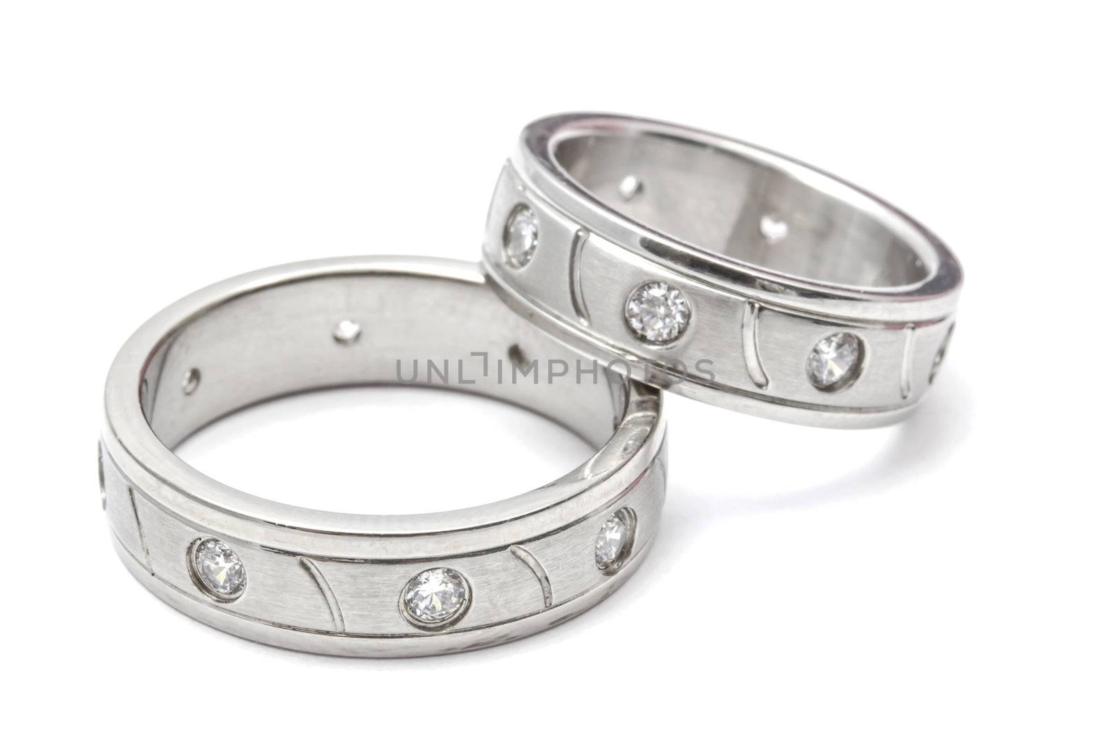 Wedding rings isolated on white background