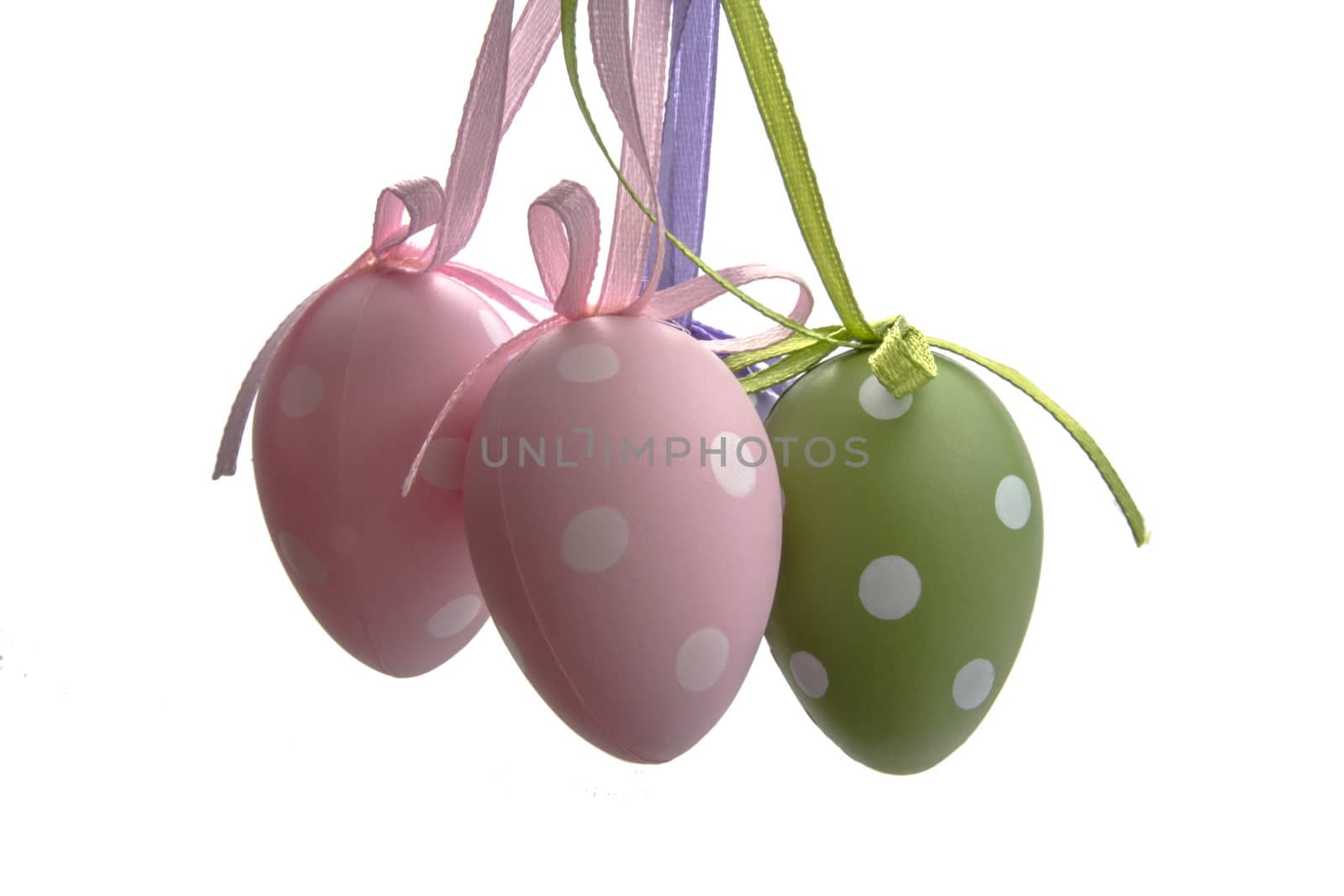 Colorful easter eggs isolated on white background