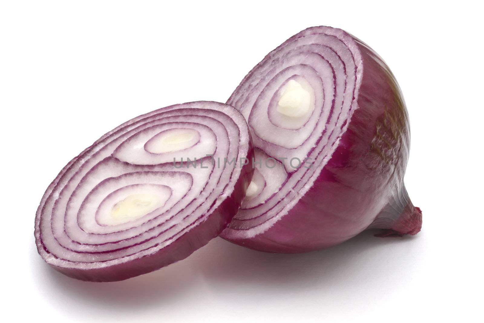 Red onion isolated on white background 
